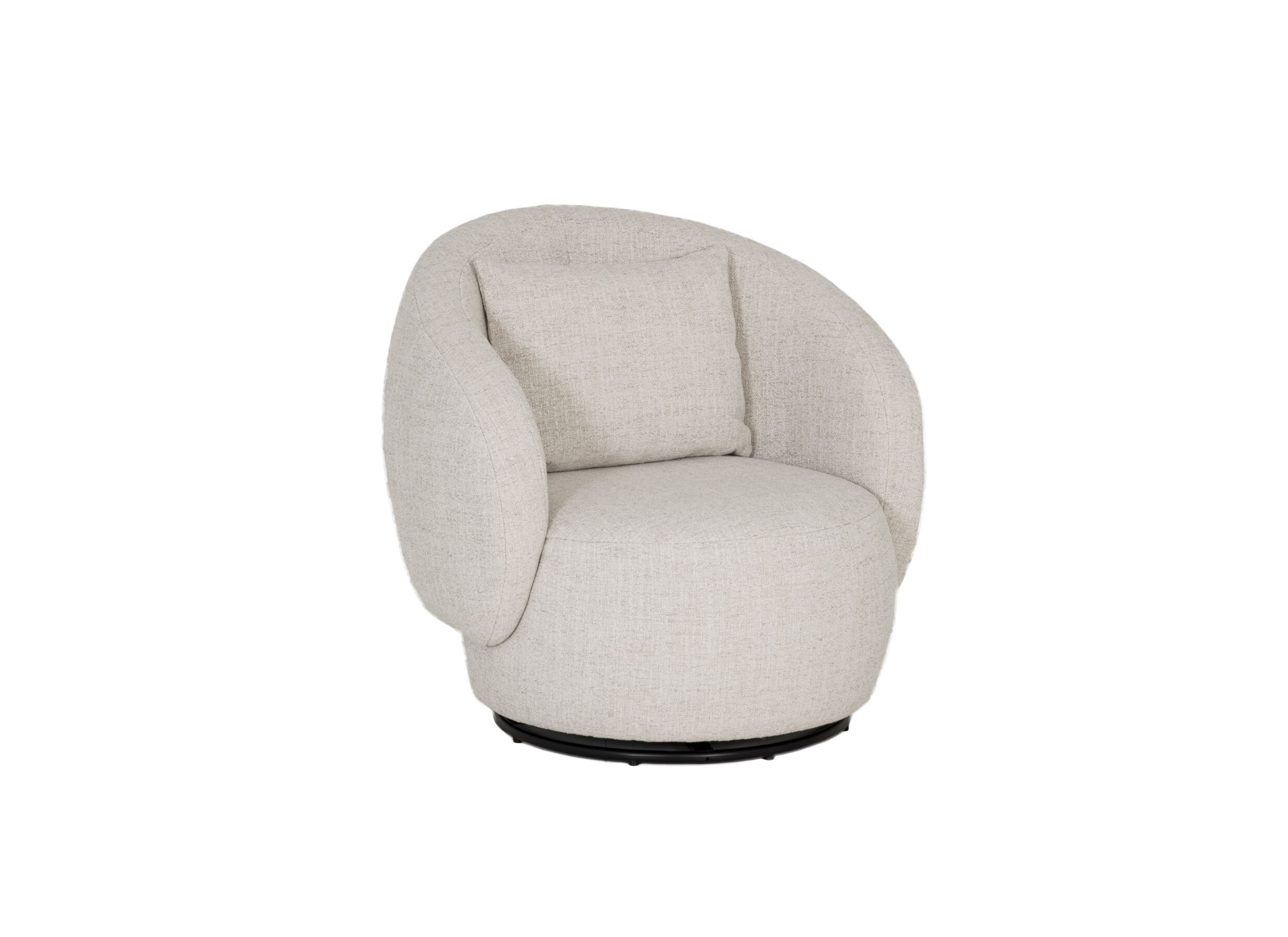 Plus Important - Fauteuil pivotant Pasoa Ø90x82cm - tissu - beige naturel