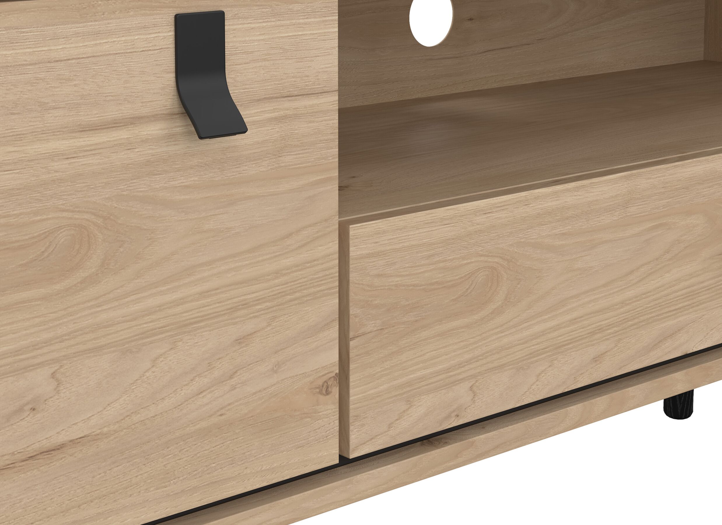 Detail - Meuble TV Ry 151cm - décor - marron & noir