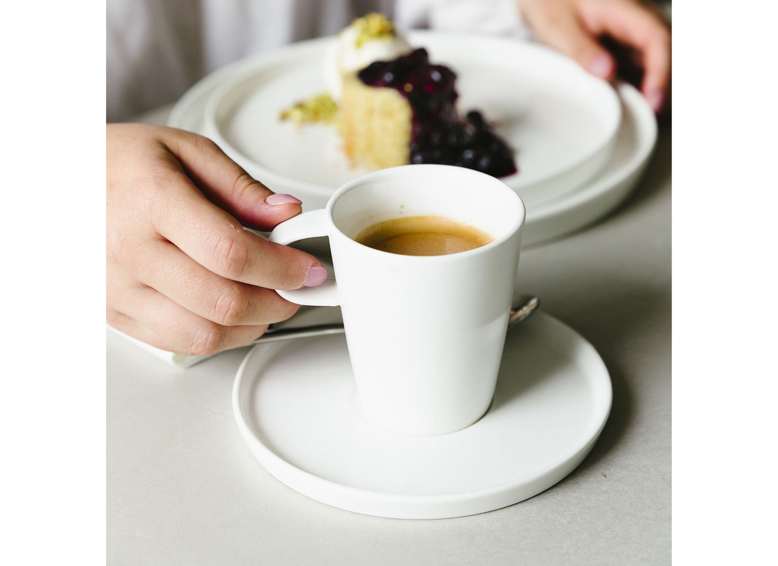 Foto ambiance - Tasse à café Gusto 20cl - porcelaine - blanc