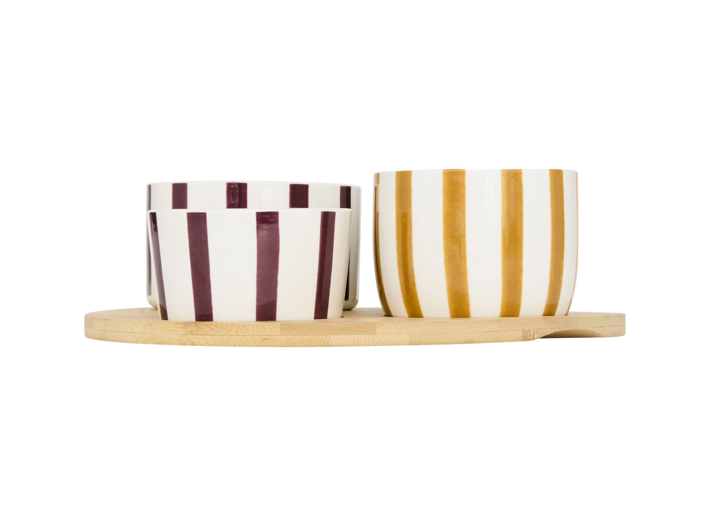 Aperçu - Set apéritif Cheri Ø25cm - bambou & porcelaine - multicolor