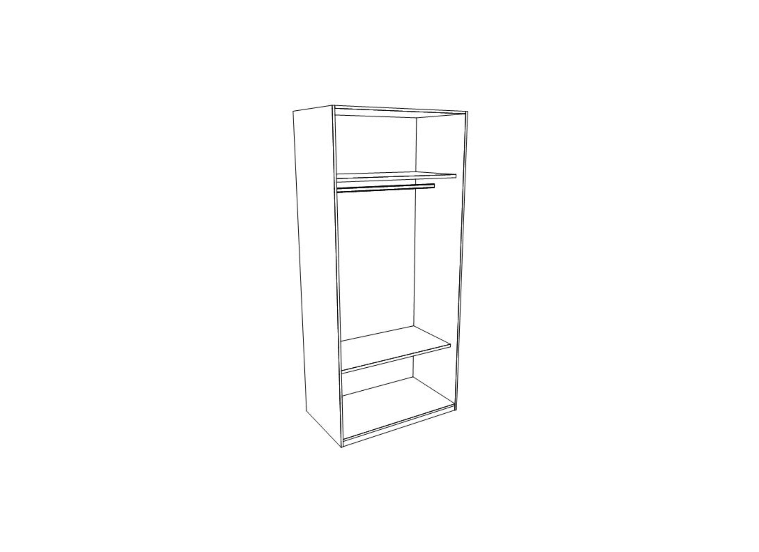 Disposition - Garde-robe Sydney 80cm - mélamine - blanc