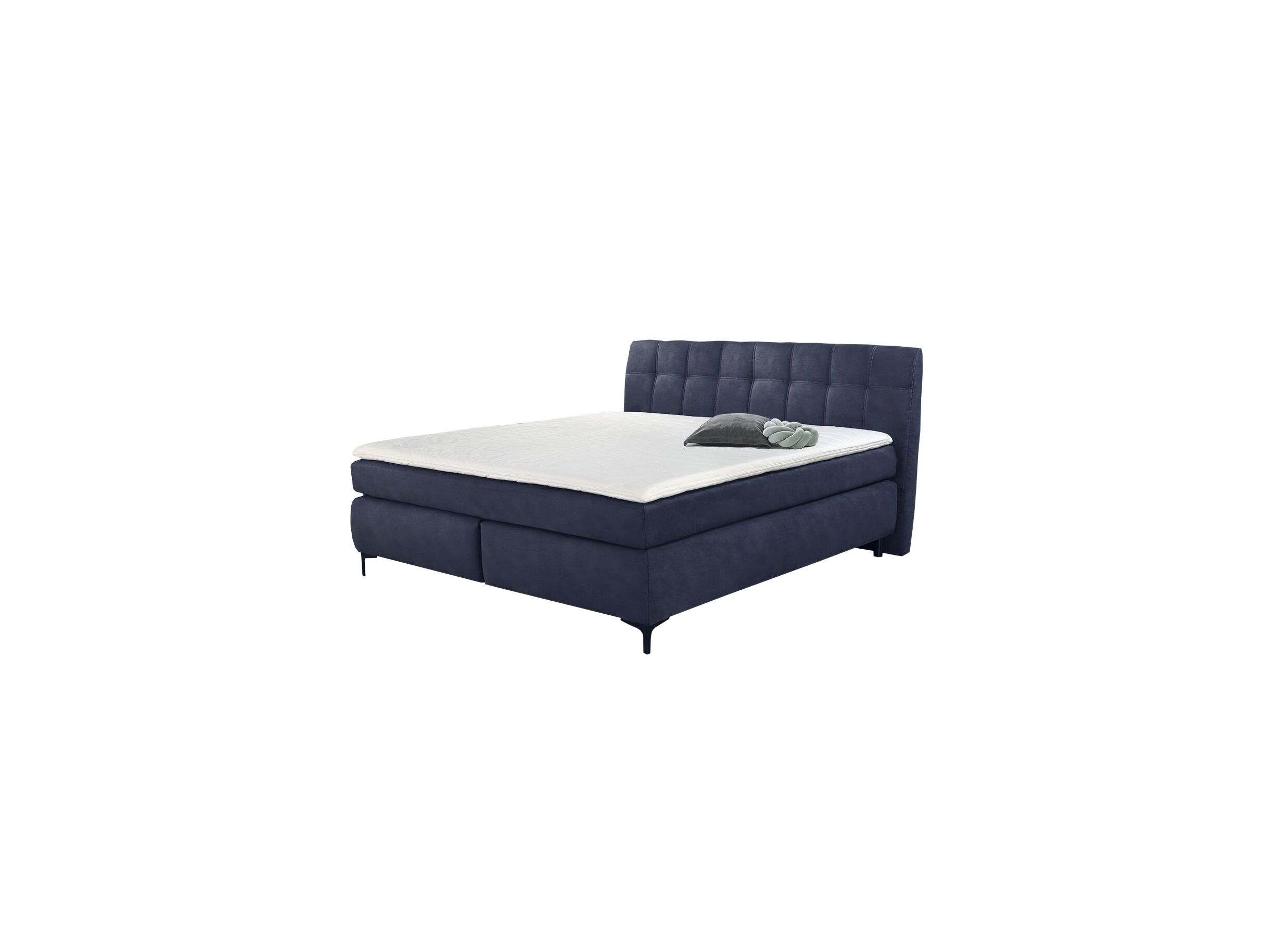 Plus Important - Boxspring Gitta 140x200cm - tissu - bleu