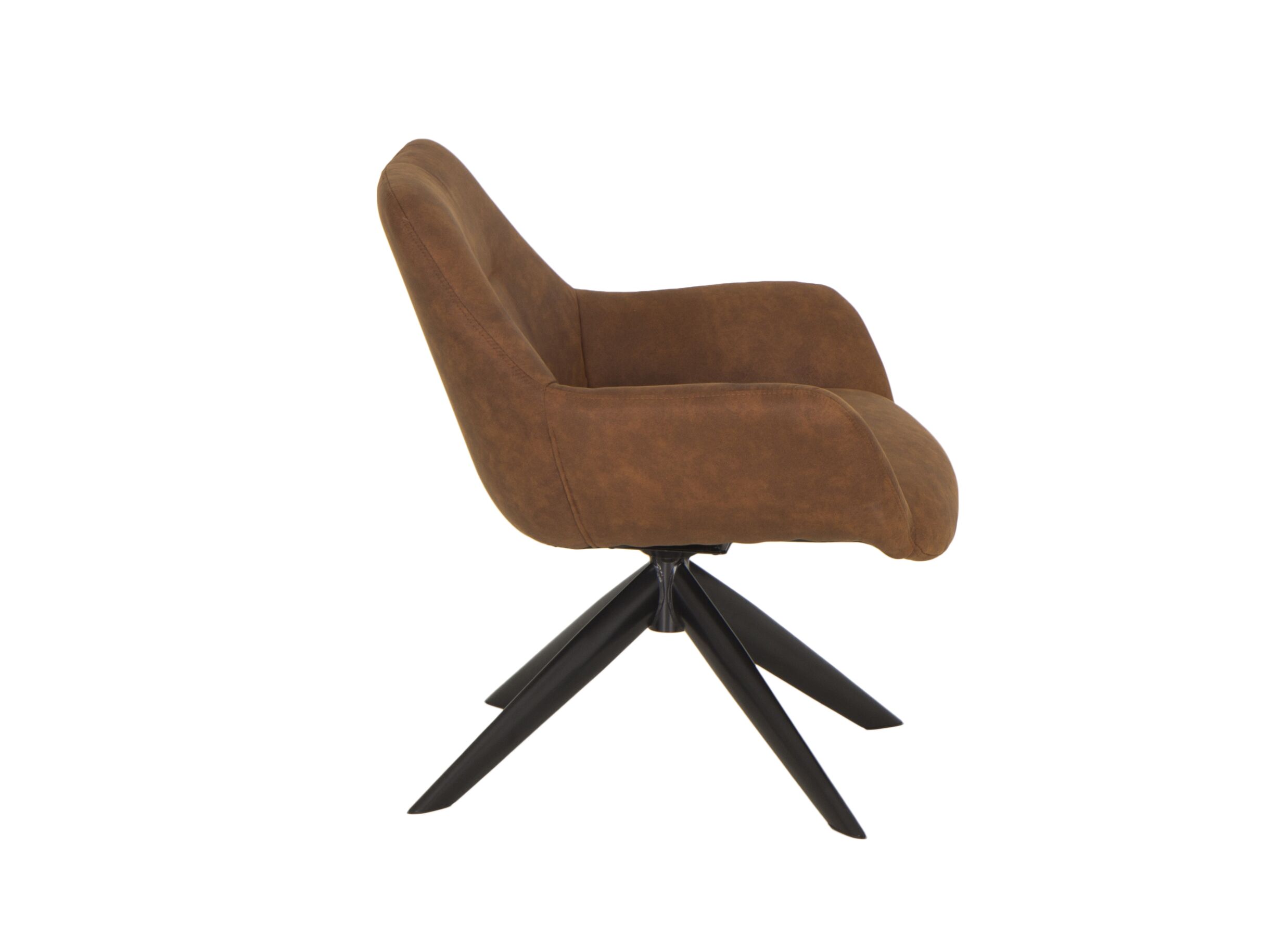 Fauteuil pivotant Catalano 80x75x78cm - tissu - cognac