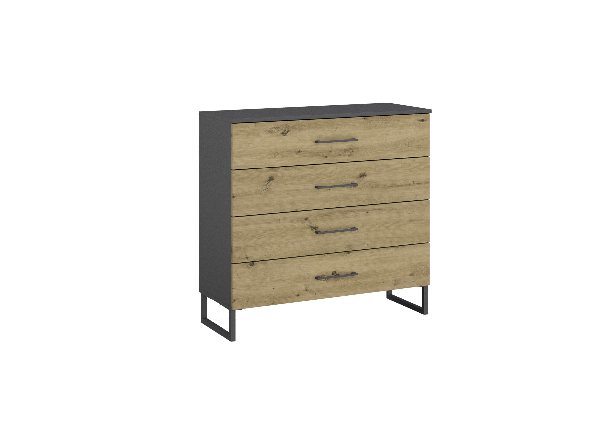 Commode Butte 93x42x92cm - Commode Butte 93x42x92cm - décor - chêne artisanal & gris