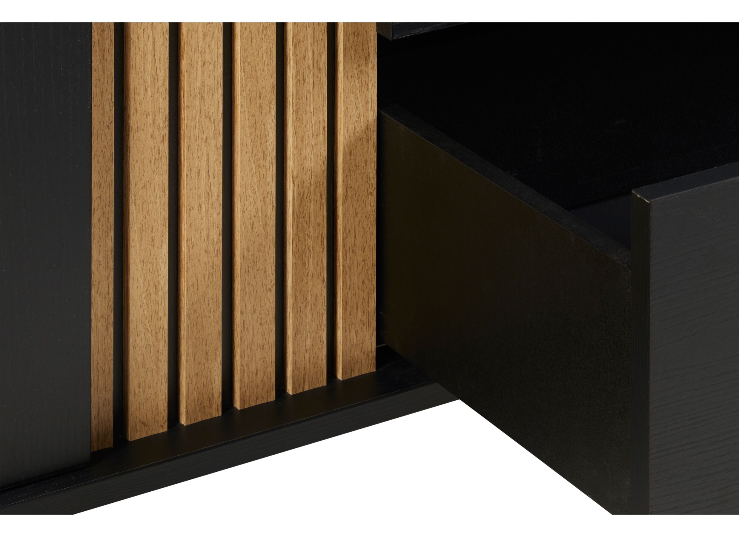 Detail - Buffet Faro 216cm - mélamine - noir texturé
