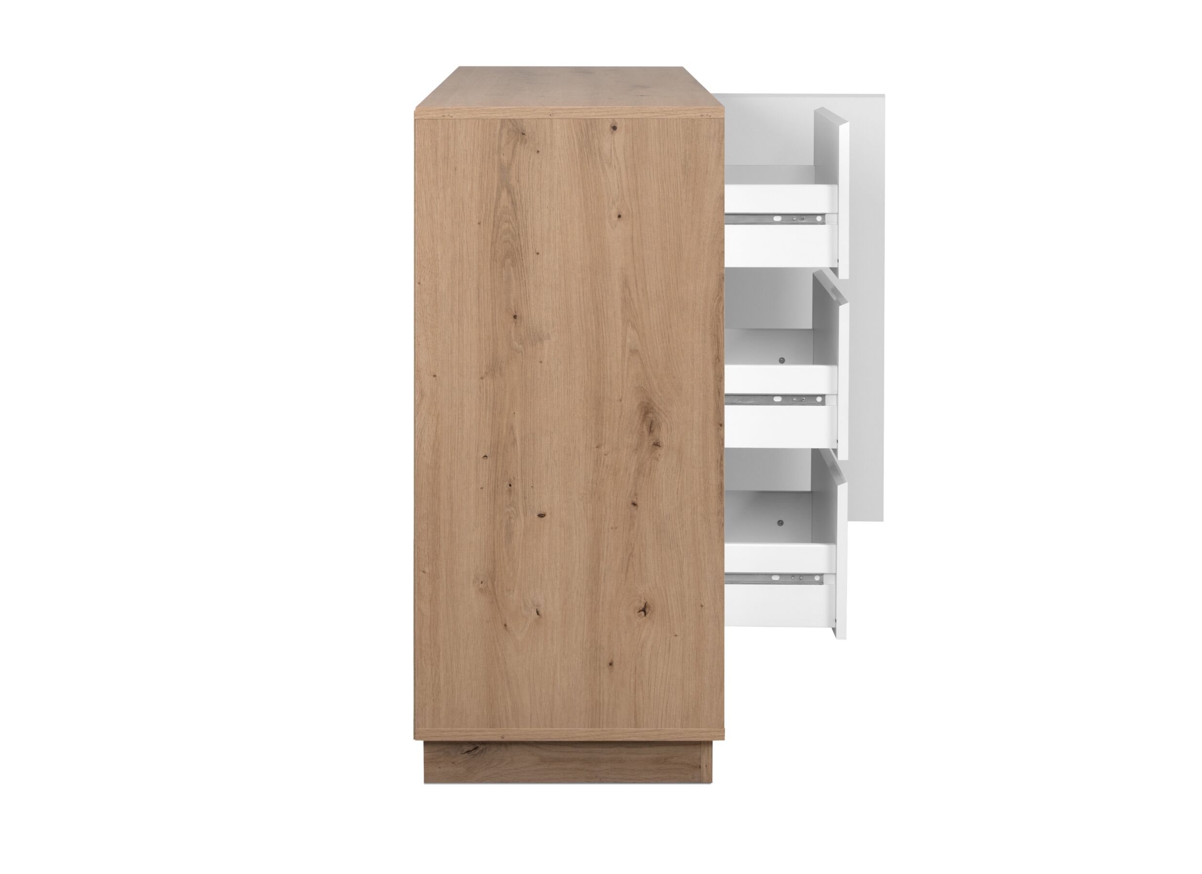 Disposition - Commode Phoenix 117cm - décor - chêne artisanal & blanc