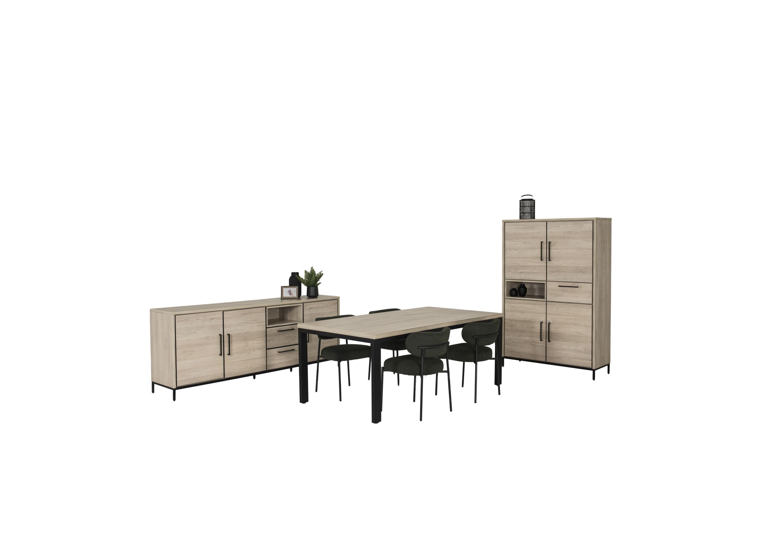 Setfoto - Dressoir Otis 225cm - meubelplaat - sand oak