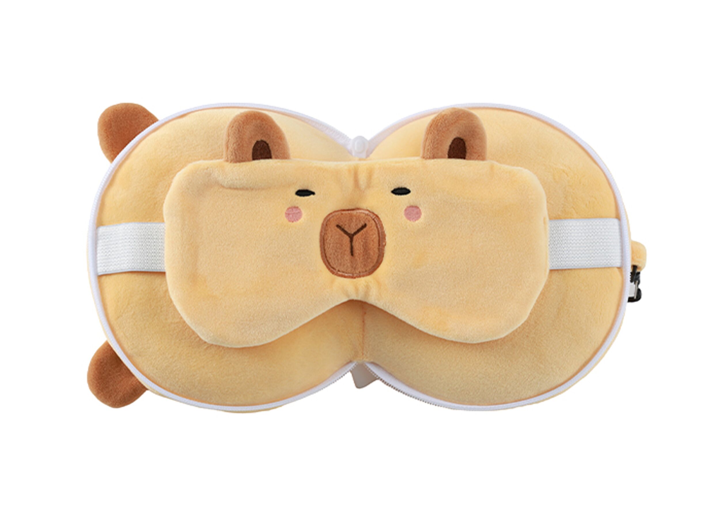 Overzichtsfoto - Knuffel met slaapmasker Capybara