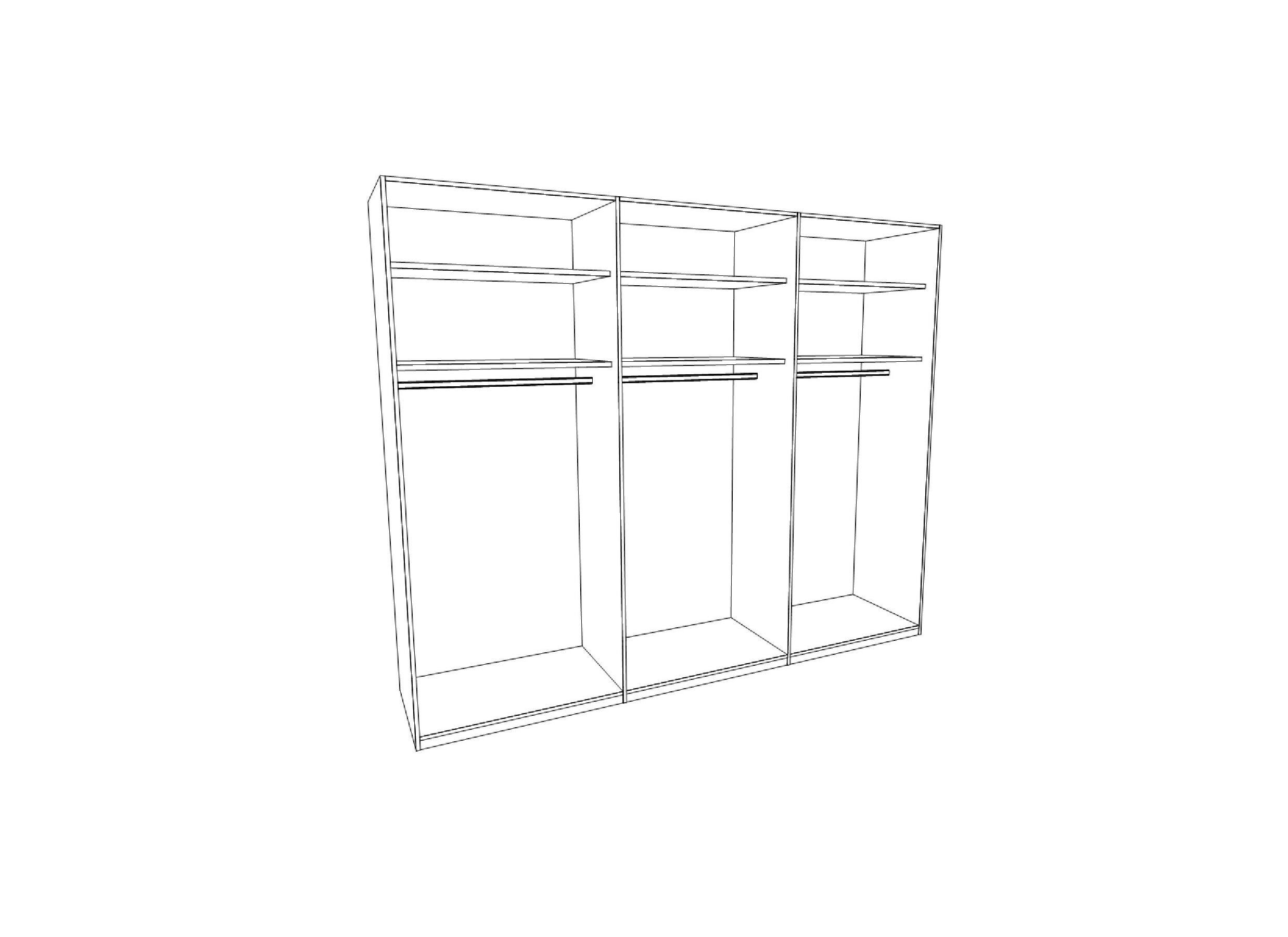 Armoire à portes coulissantes 270cm - décor - gris