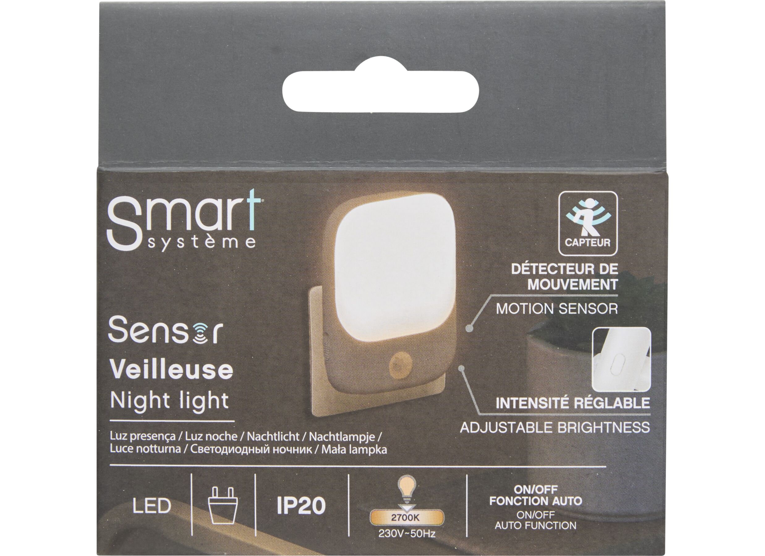 Disposition - Veilleuse avec détecteur de mouvement H9,2cm - plastique - blanc