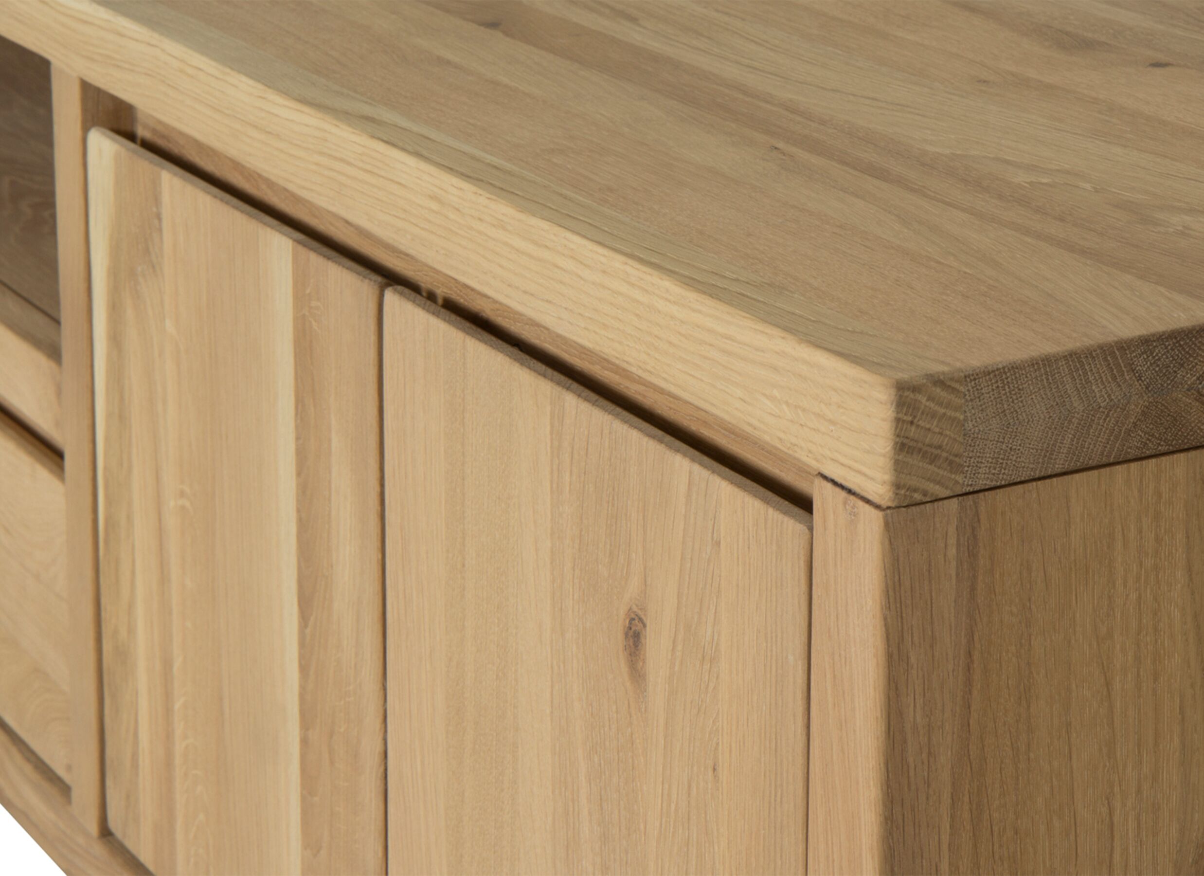 Detail - Meuble TV Amarillo 160cm - chêne massif & placage & décor - naturel