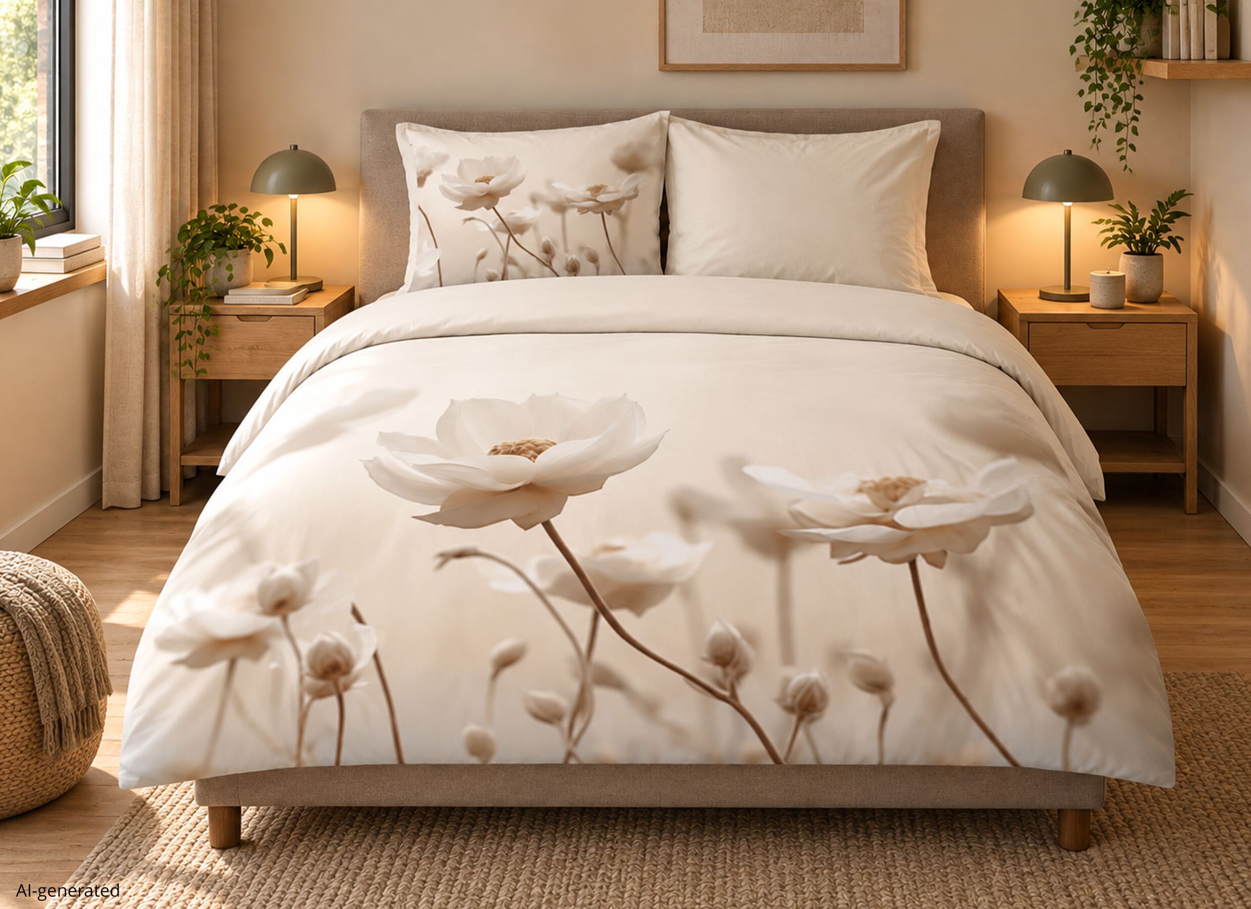 AI Generated - Housse de couette Lilith 240x220cm - flanelle - écru