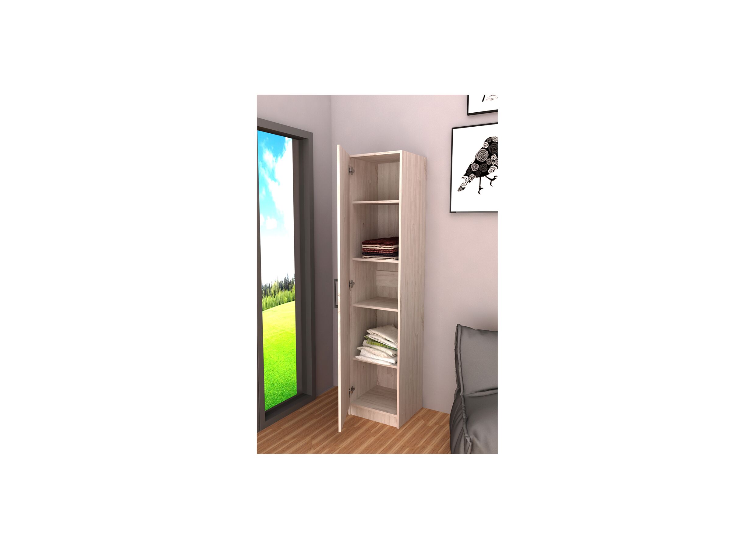 Indeling - Opbergkast 40cm - decor - witte eik