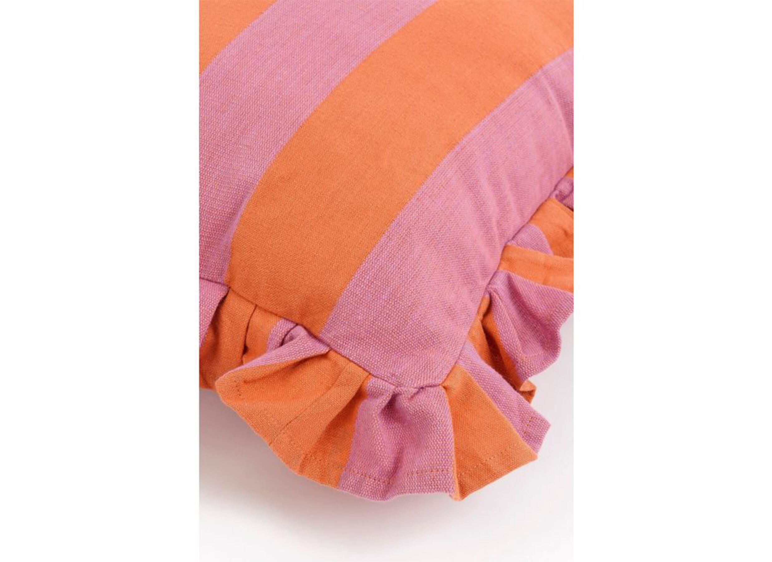 Detailfoto - Kussen 45x45cm - katoen - roze & rood