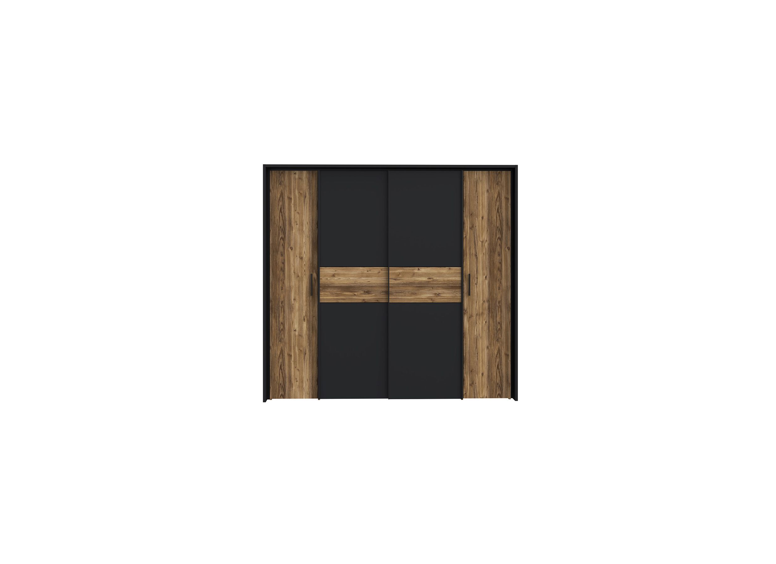 Kleerkast Jabim 209cm - decor - bruin/zwart