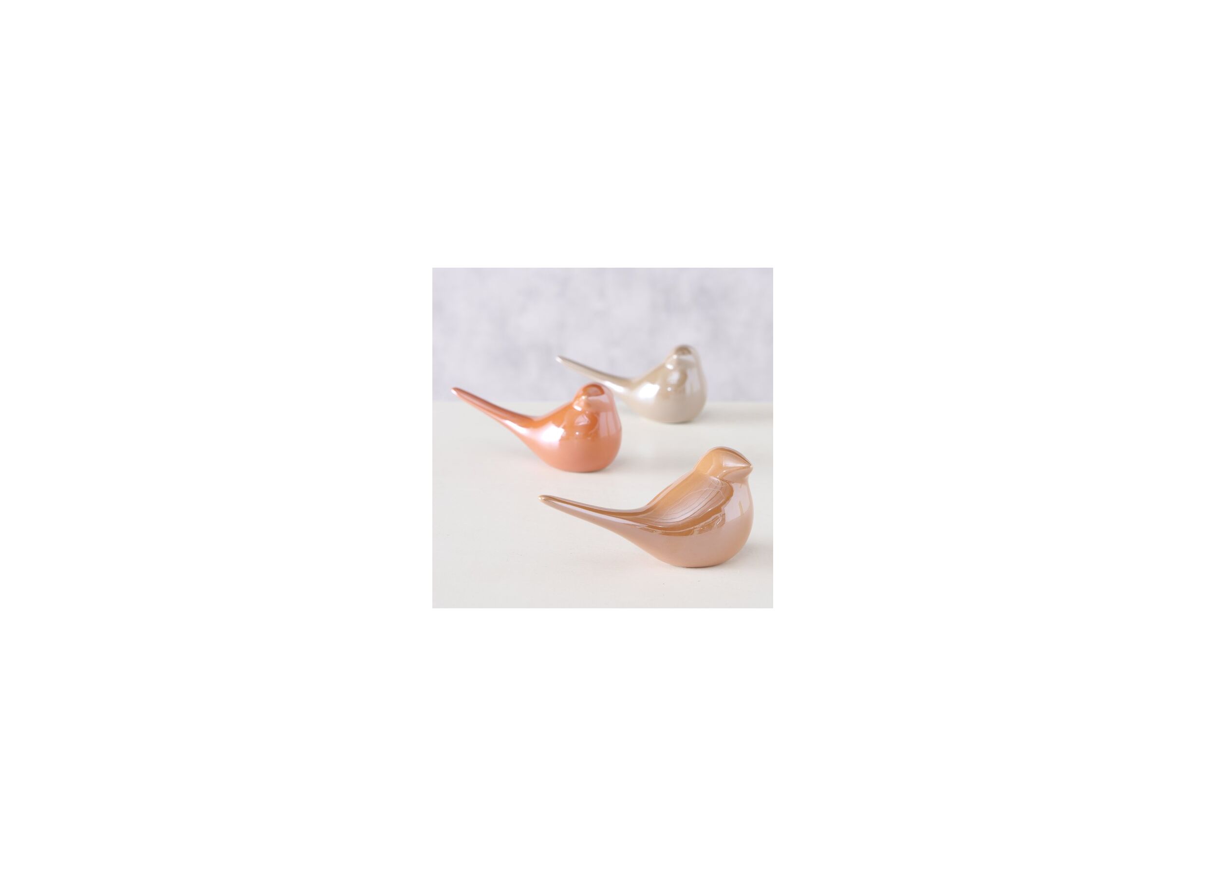 Photo ensemble - Statuette Perly oiseau H8cm