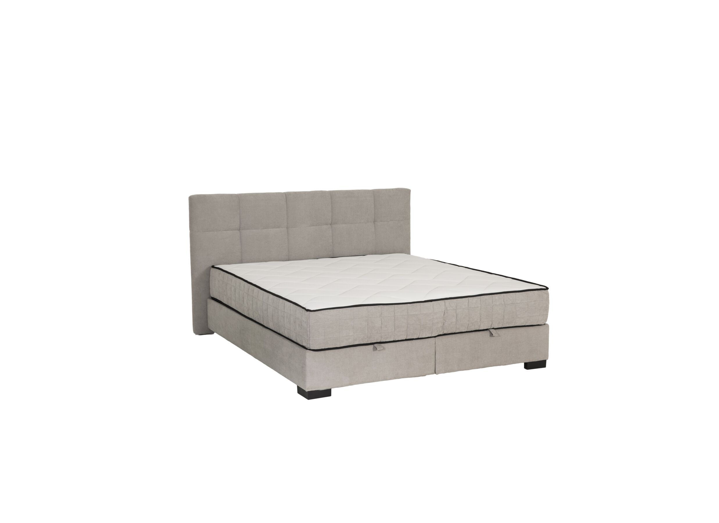 Plus Important - Lit box Nagol A 180x200cm avec rangement tissu argent