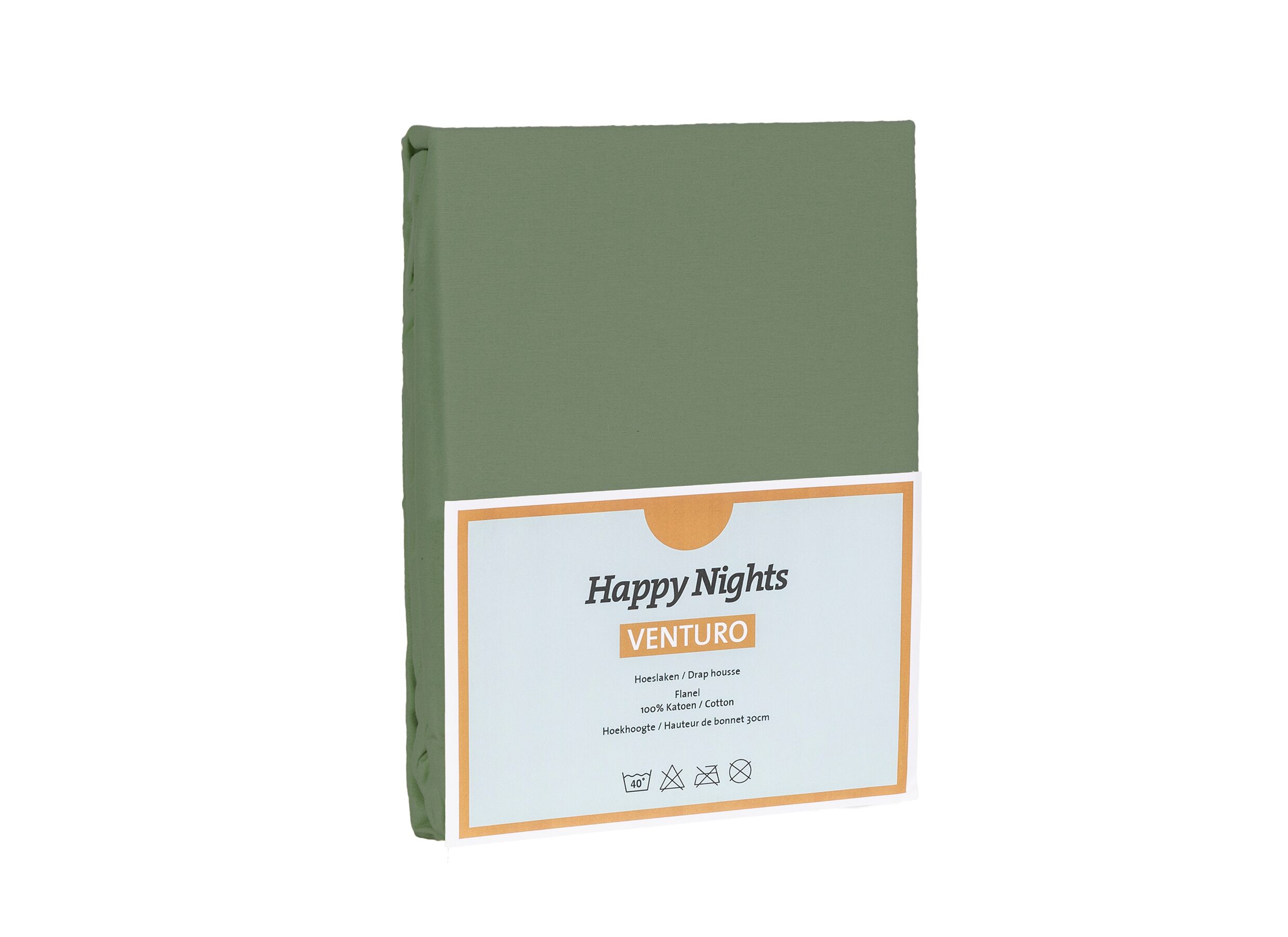 Plus Important - Drap-housse Venturo 140x200cm - flanelle - vert