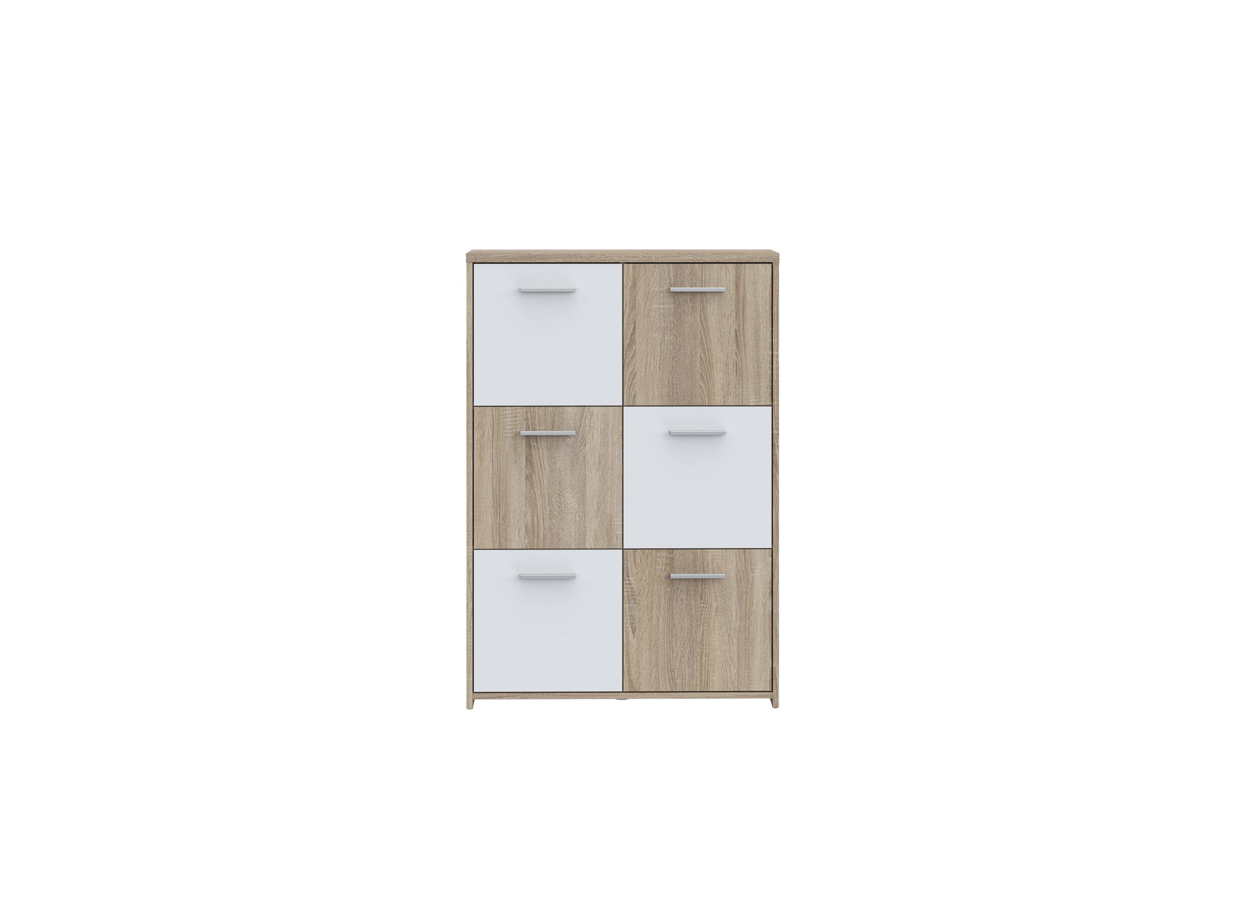 Kast Best Chest 77x30x113cm - meubelplaat - sonoma eik/wit