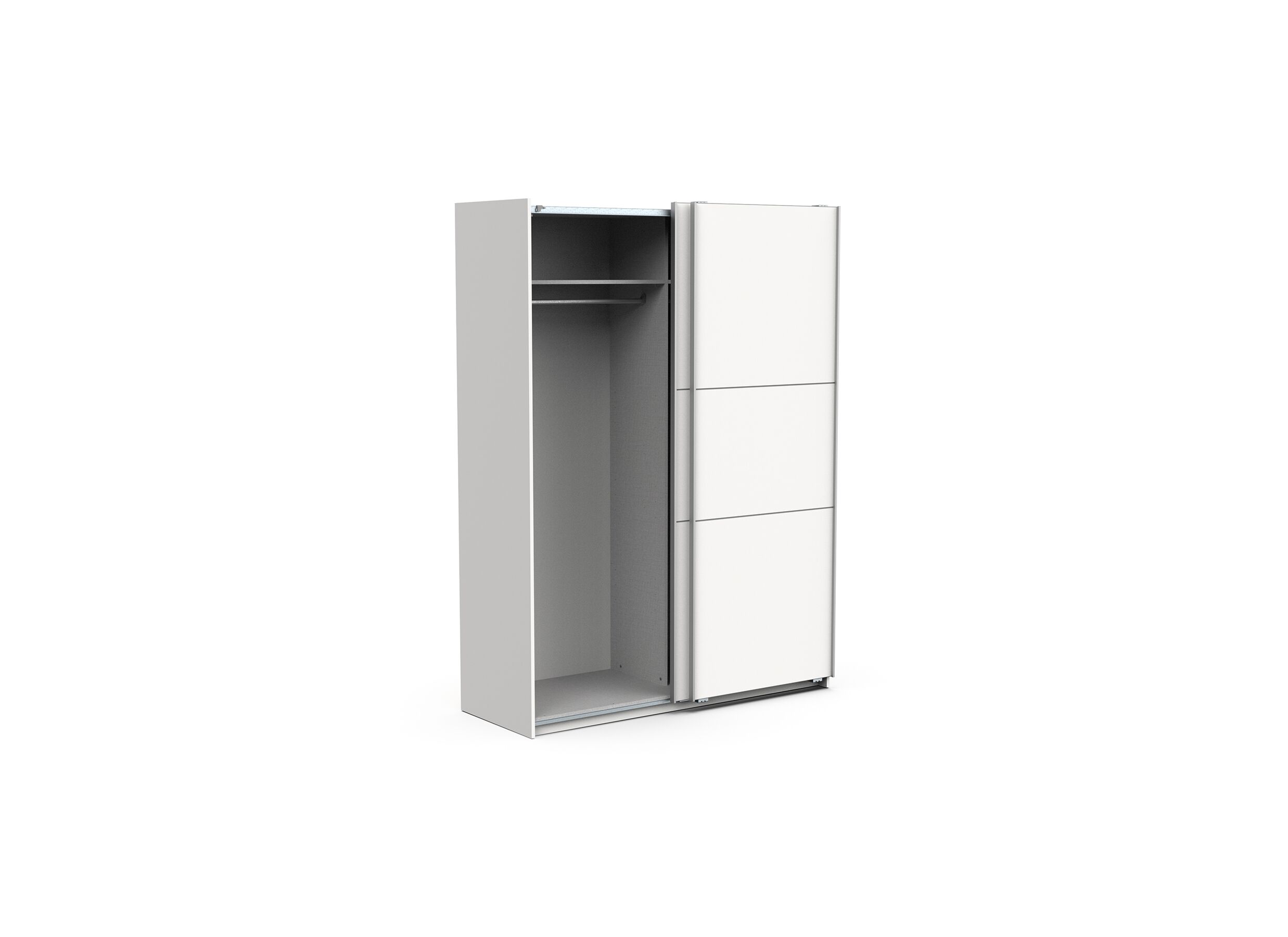 Armoire à portes coulissantes Ghost 148cm - décor - blanc
