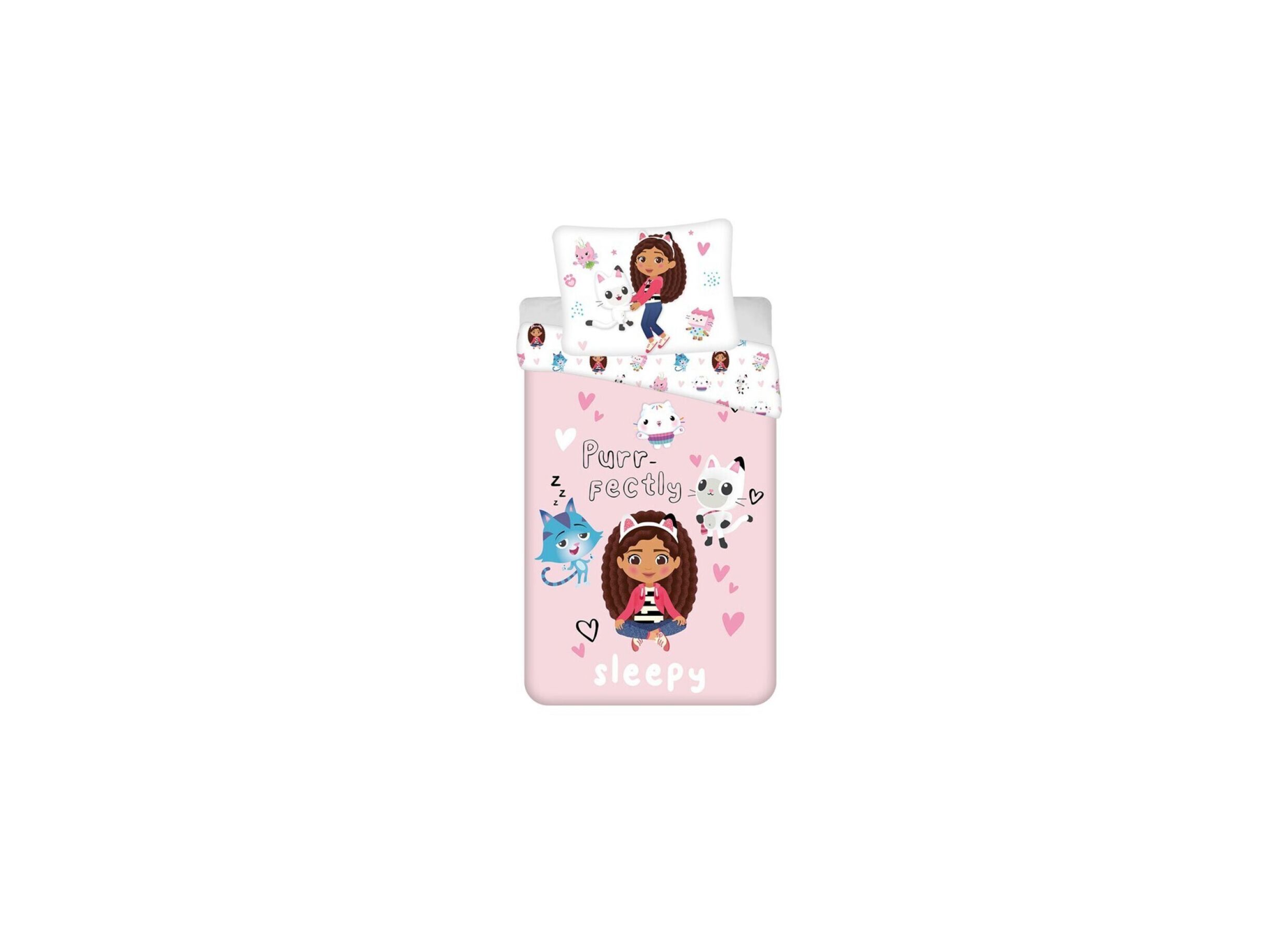 Housse de couette Gabby's Dollhouse 140x200cm polycoton - Housse de couette Gabby's Dollhouse 140x200cm - polyester/coton - rose