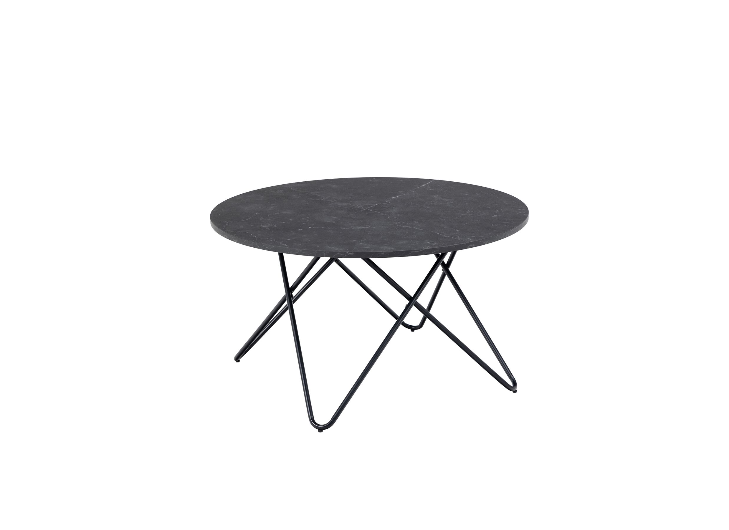 Salontafel Ø80cm - marmer - zwart