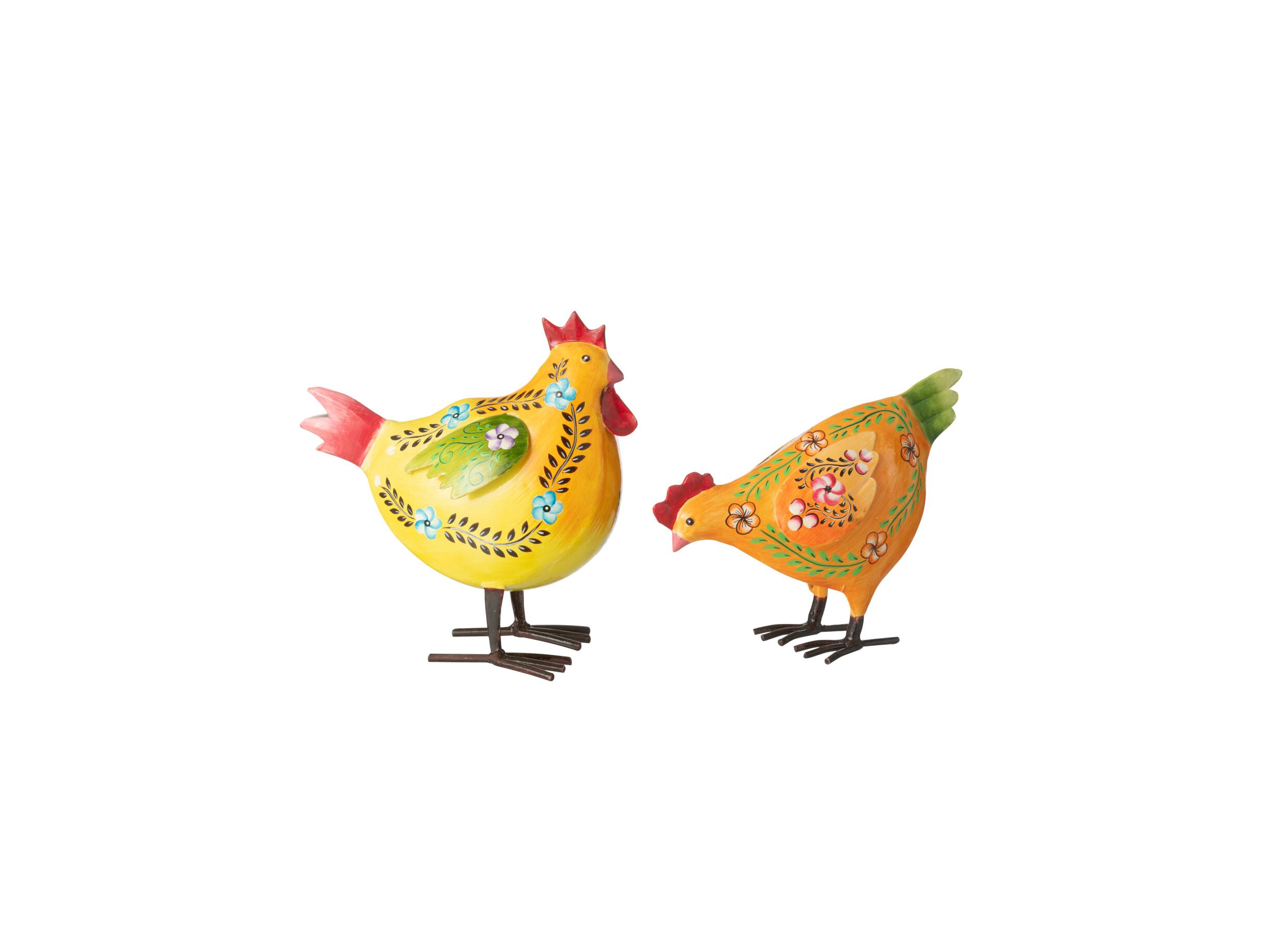 Figuur Haan H16cm - ijzer - multicolor - Figurine Coq H16cm - fer - multicolore