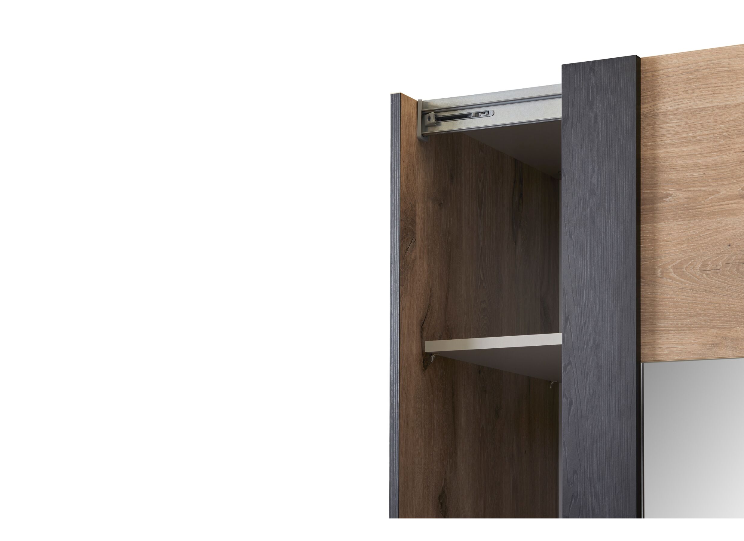 Armoire à portes coulissantes Sofia 246cm - décor - chêne canyon/noir
