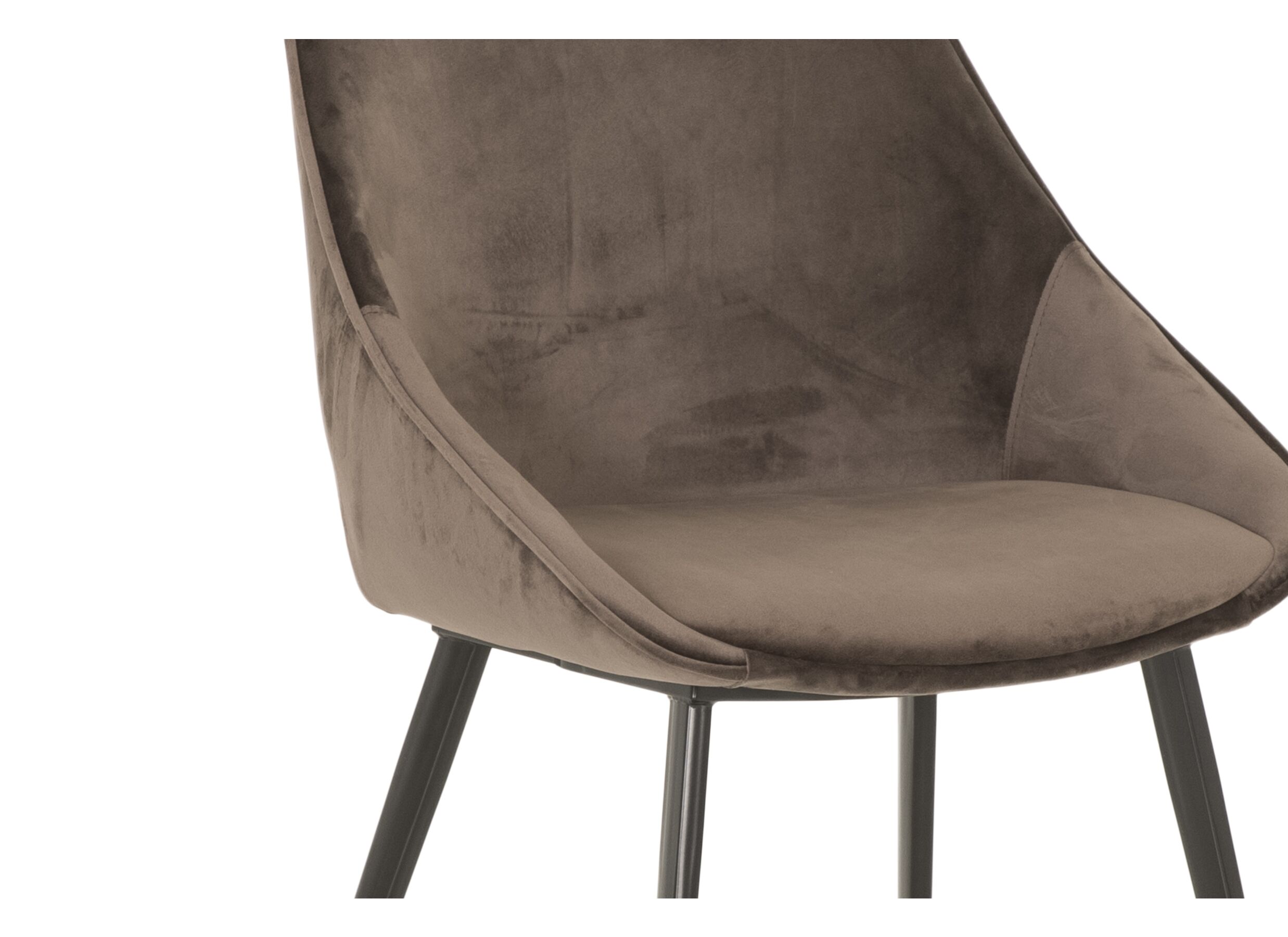Kuipstoel Cum Laude 48,5x58x85cm - fluweel - chocolade
