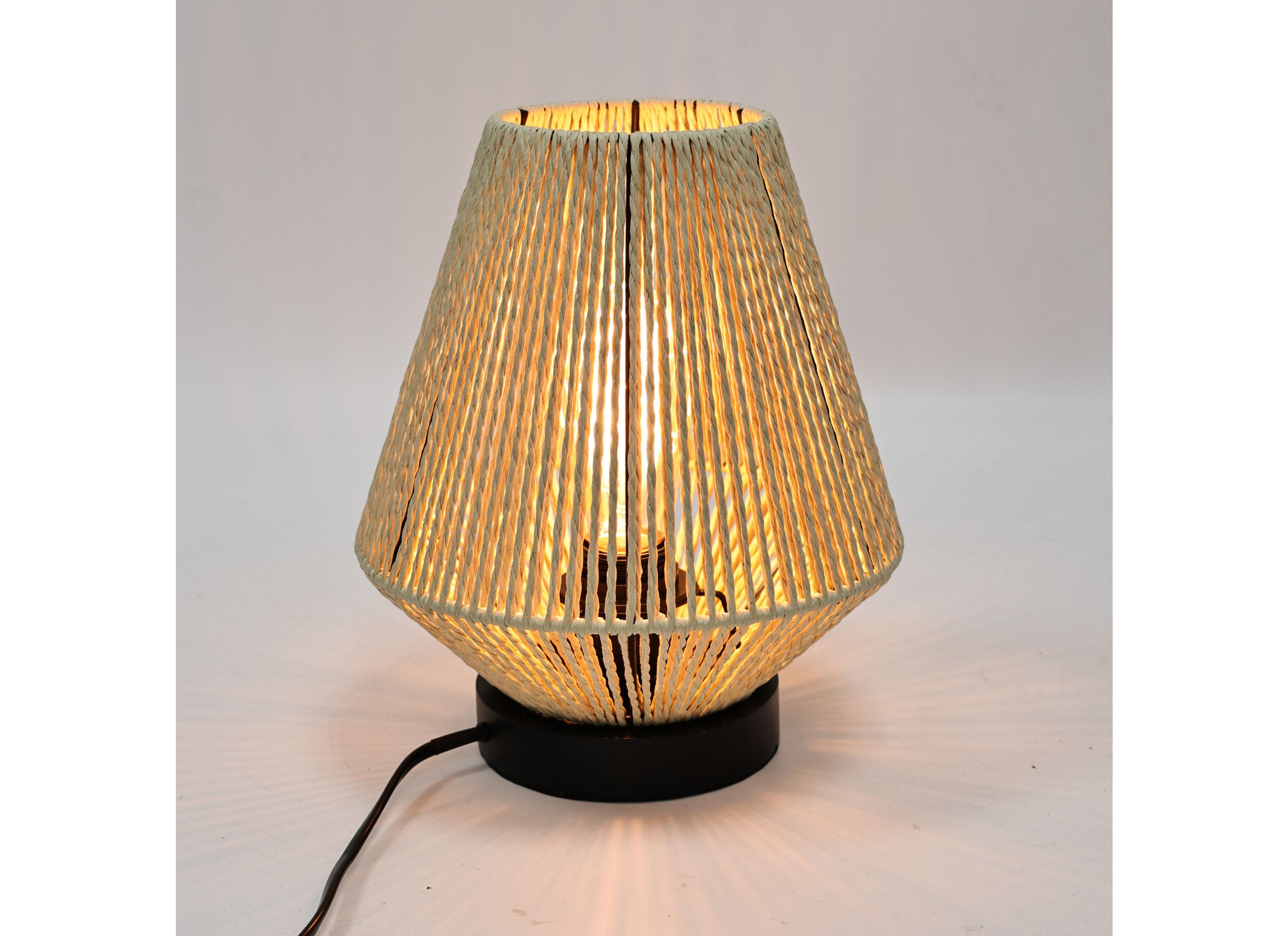 5cm - Lampe de table Malacca E27 H25,5cm