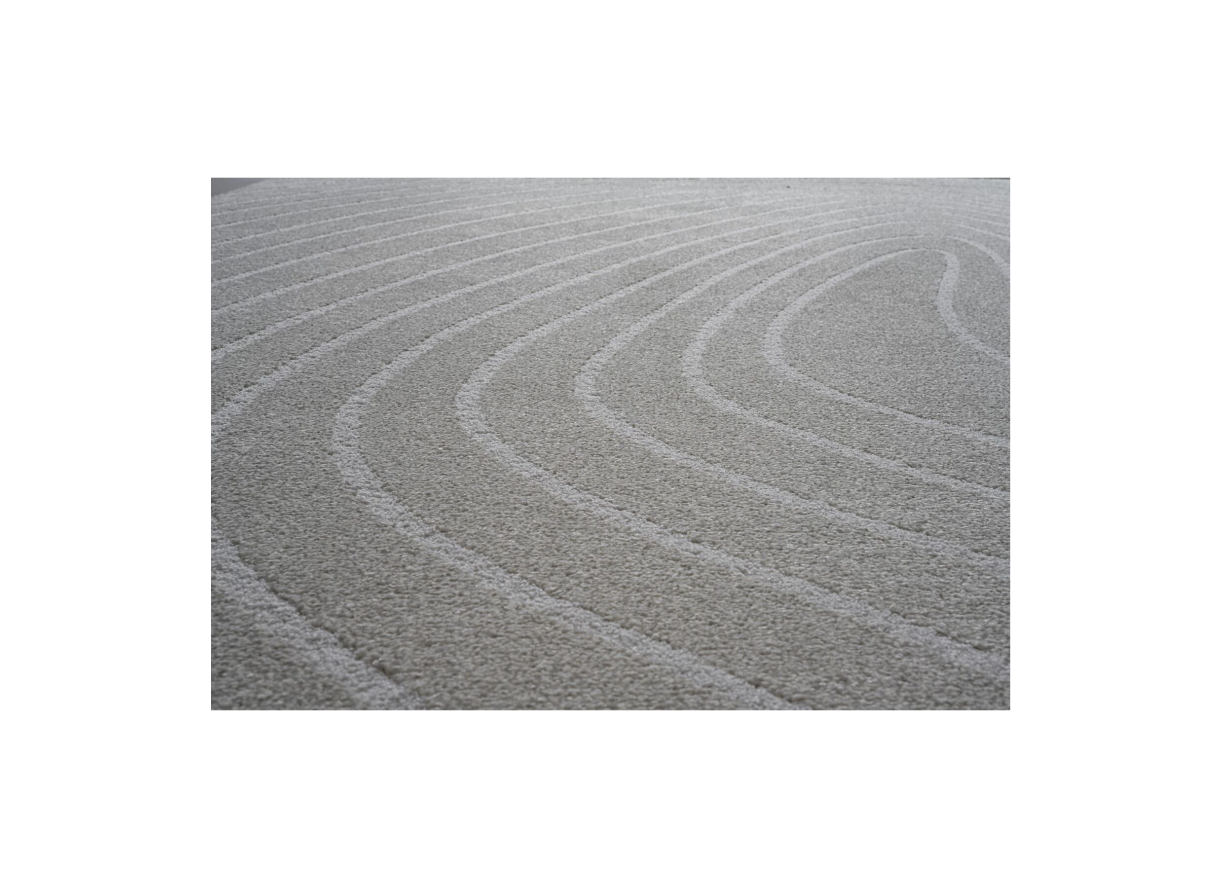 Detailfoto - Tapijt Trevos 160x230cm - polyester - beige/wit