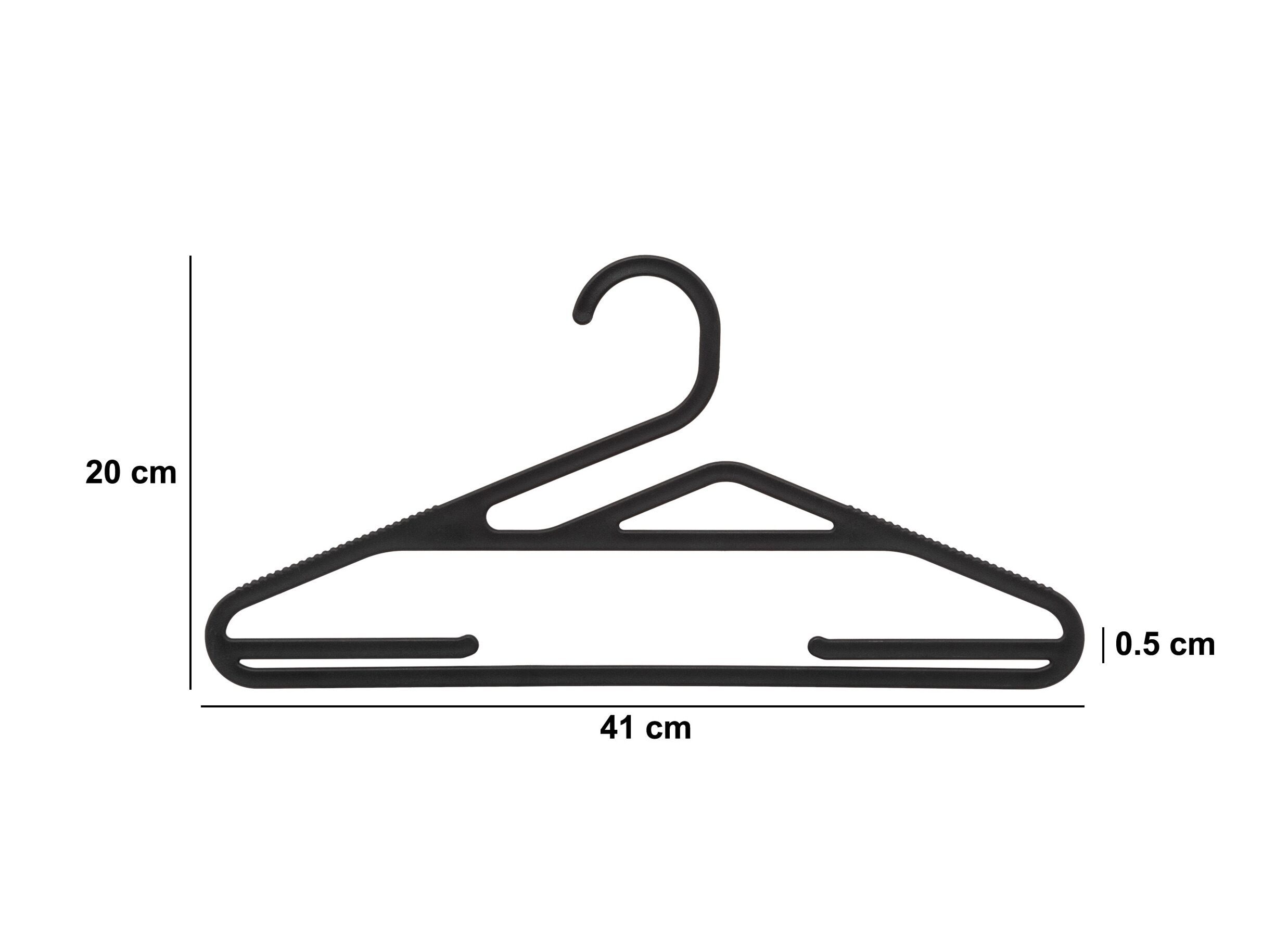 Dimensions - Cintre Hang'up plastique - noir lot de 5 antidérapants