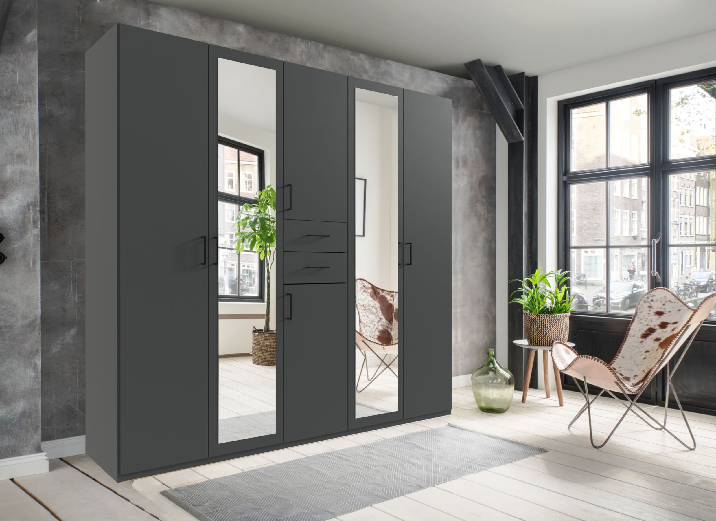 Foto ambiance - Garde-robe Diver 225cm - décor - grafit