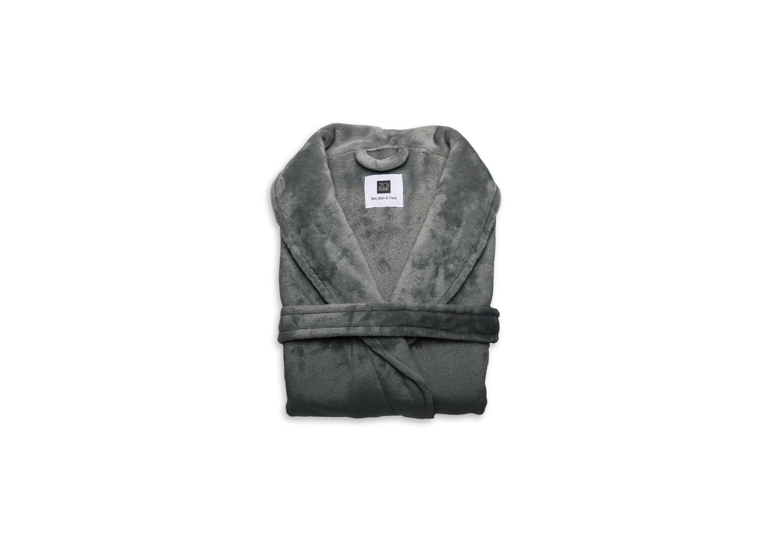 Overzichtsfoto - Badjas M flanel dark grey