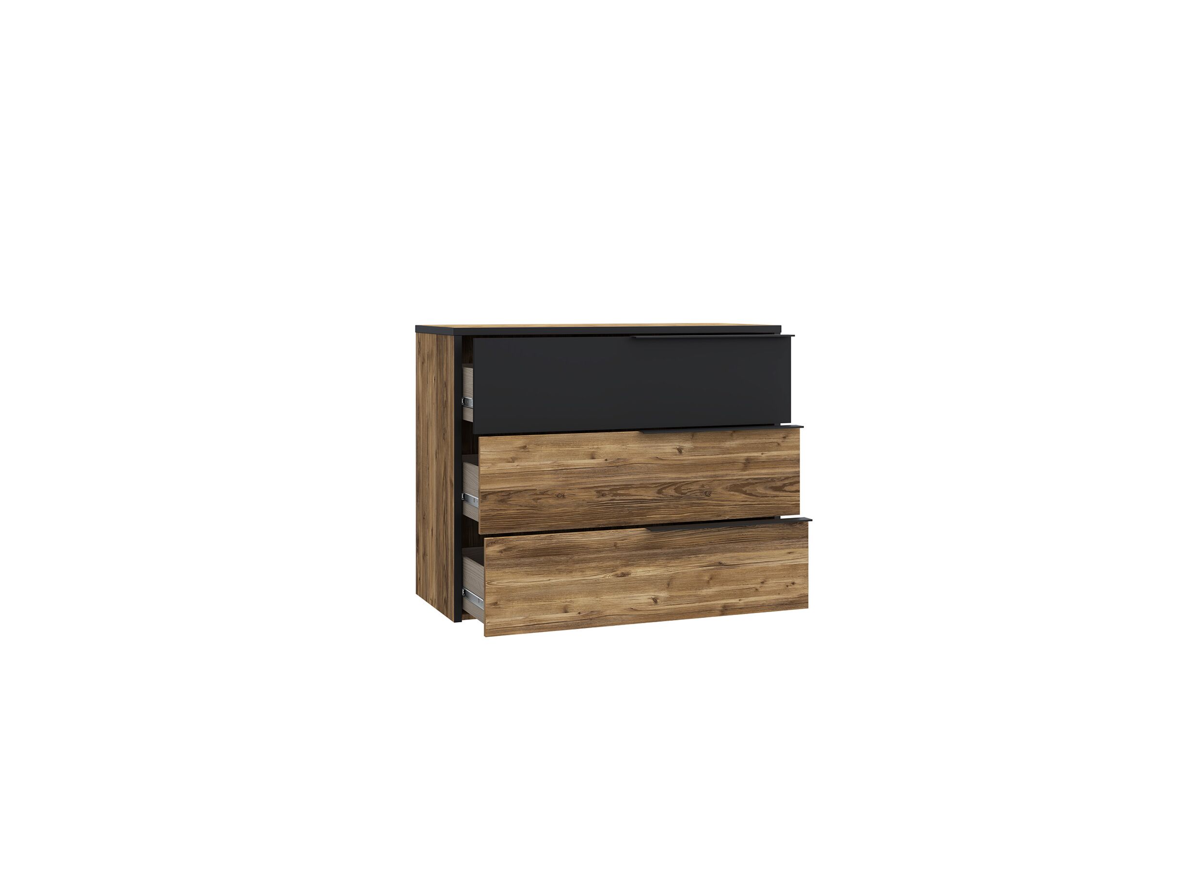 Commode Jabim 100x42x80cm - décor - alpine picea/noir