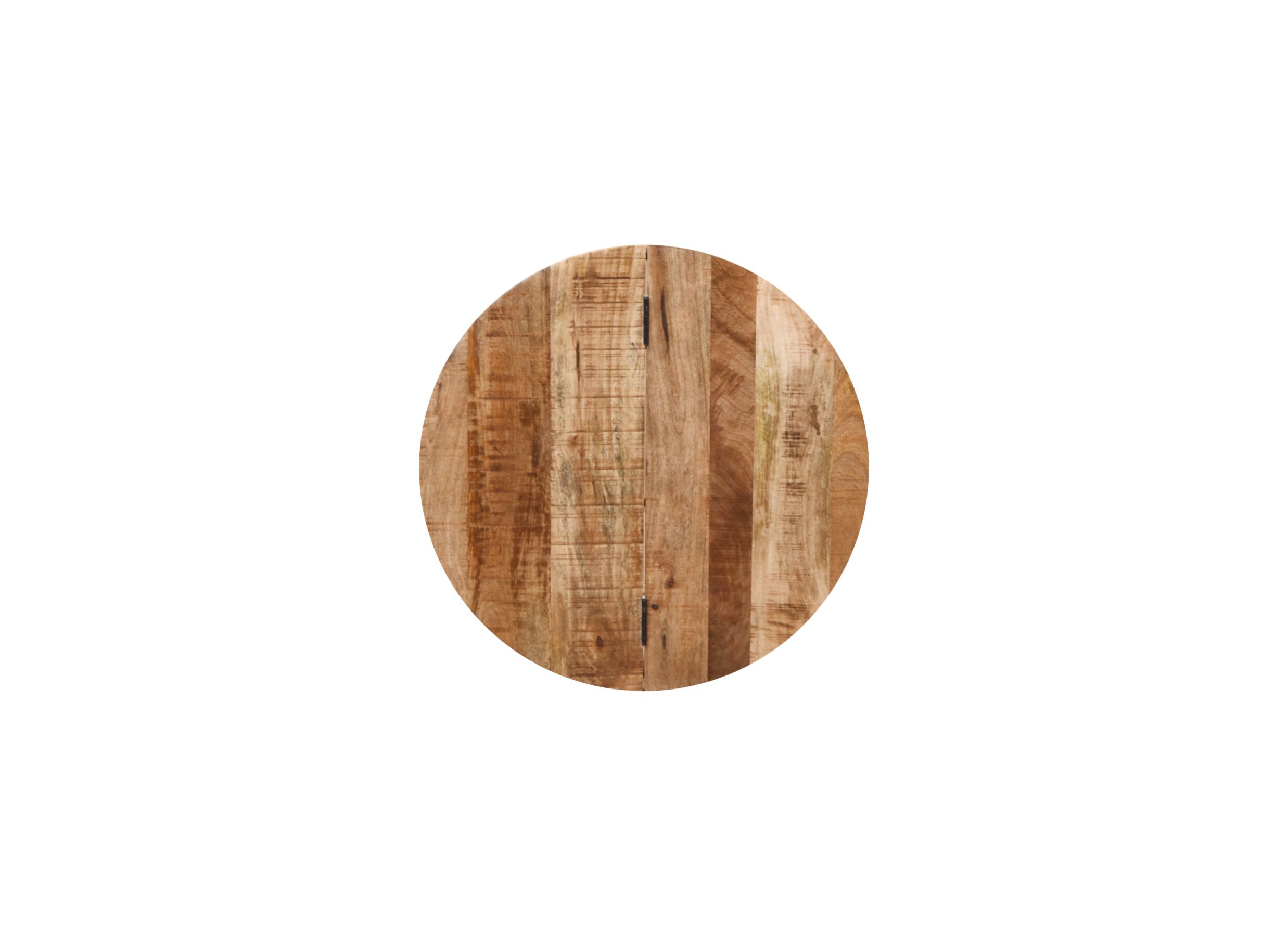 Salontafel Harold Ø62cm - hout massief - naturel met opbergruimte