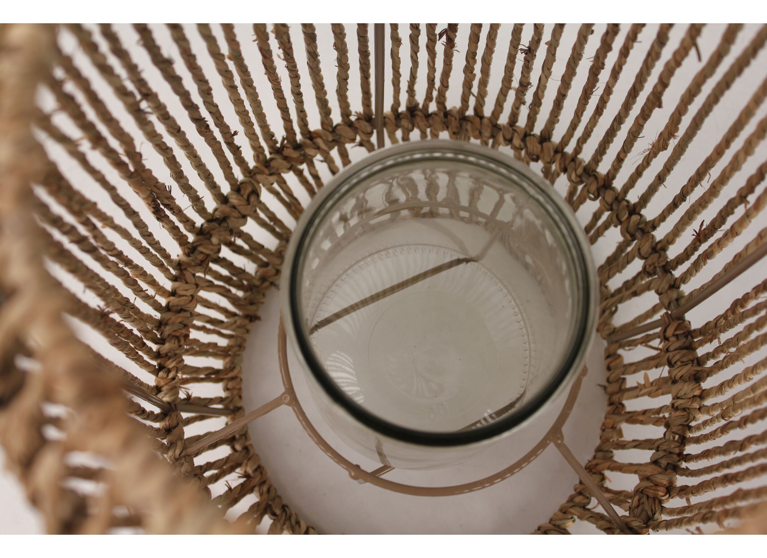 Detail - Porte-bougie Kanso H31,5cm - herbier marin & bambou - naturel