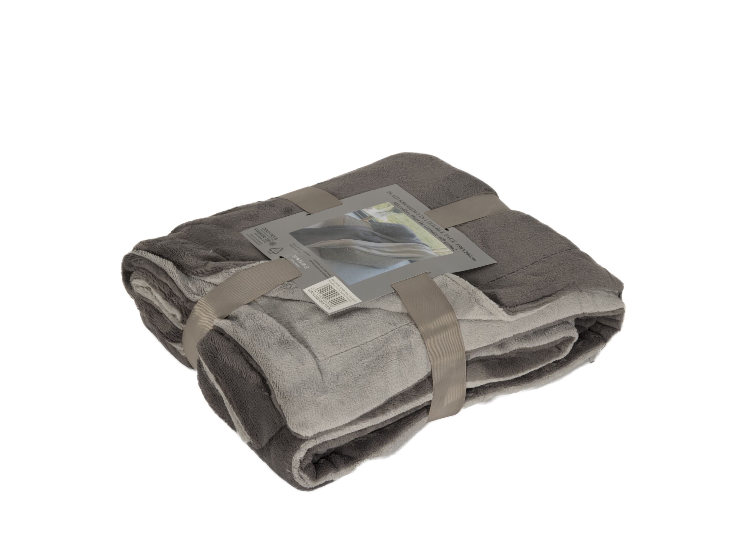 Aperçu - Plaid Kruisem 150x200cm microfibre gris pastel