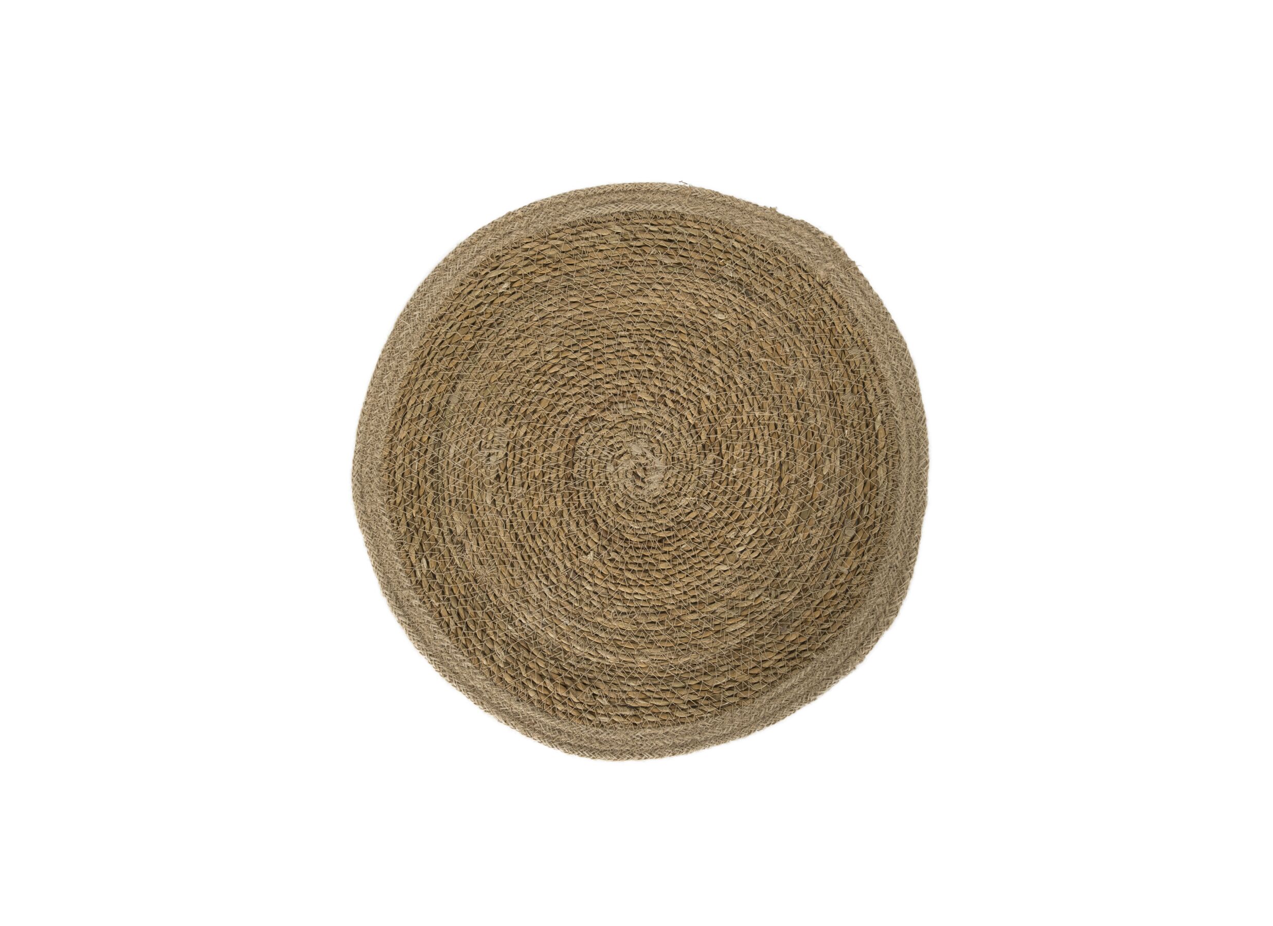 Overzichtsfoto - Placemat Khan Ø37cm - zeegras/jute - naturel