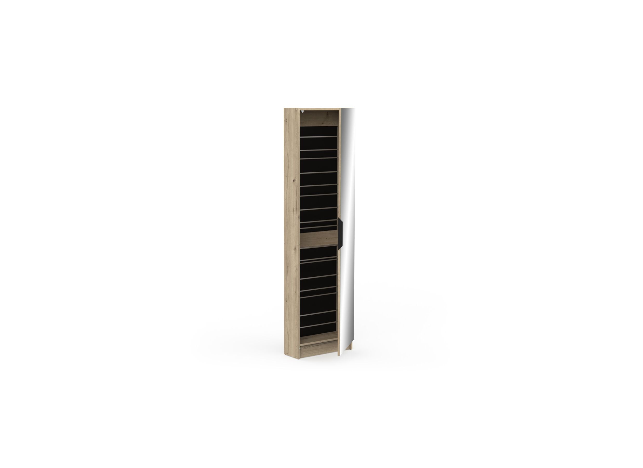 Disposition - Armoire à chaussures Zapatero 50x20x181cm chêne royal