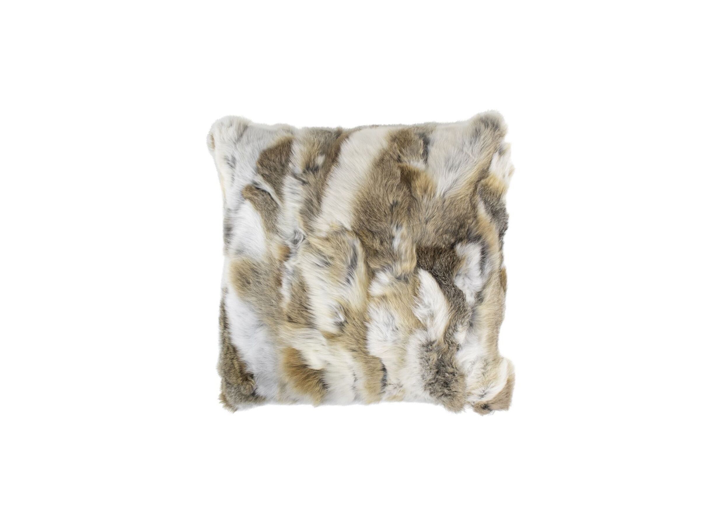 Coussin Rabbit 40x40cm brun - Coussin Rabbit 40x40cm - manteau de lapin - brun/blanc