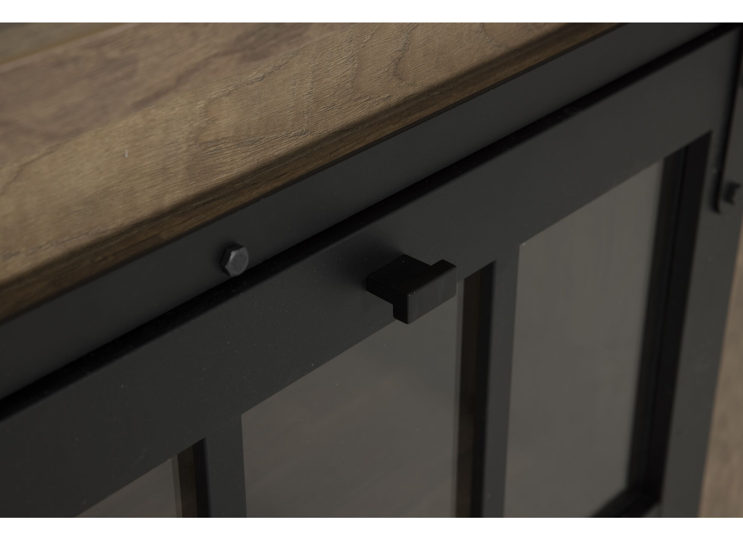 Detail - Buffet 238cm - film décoratif - old teak & matt black