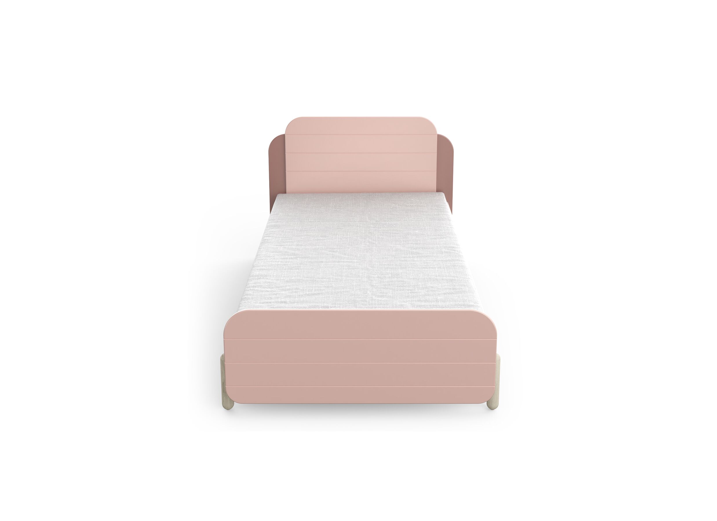 Lit Jade 90x200cm - décor - mat rose & mat blanc