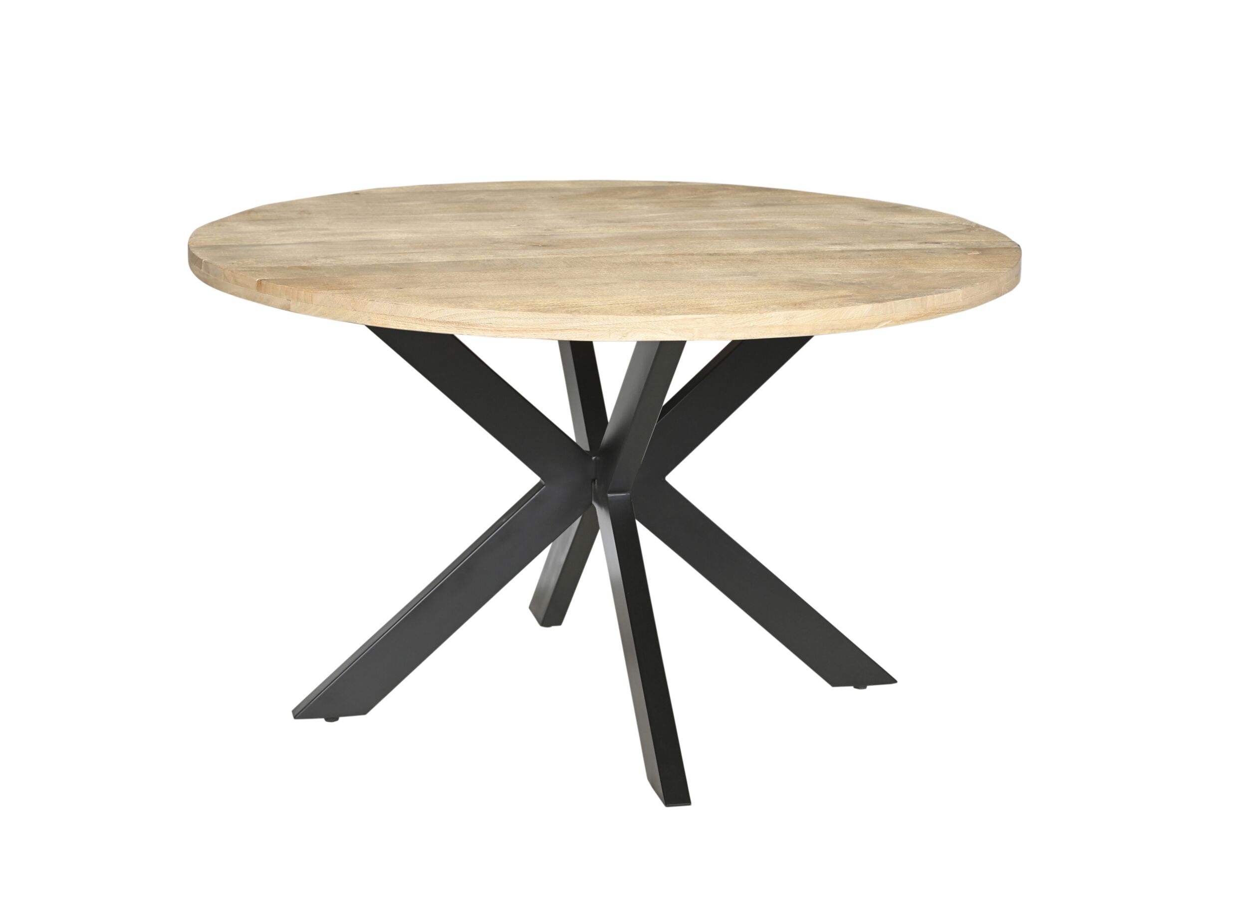 Plus Important - Table ronde Vergilio Ø110x76cm - manguier massif - marron & noir