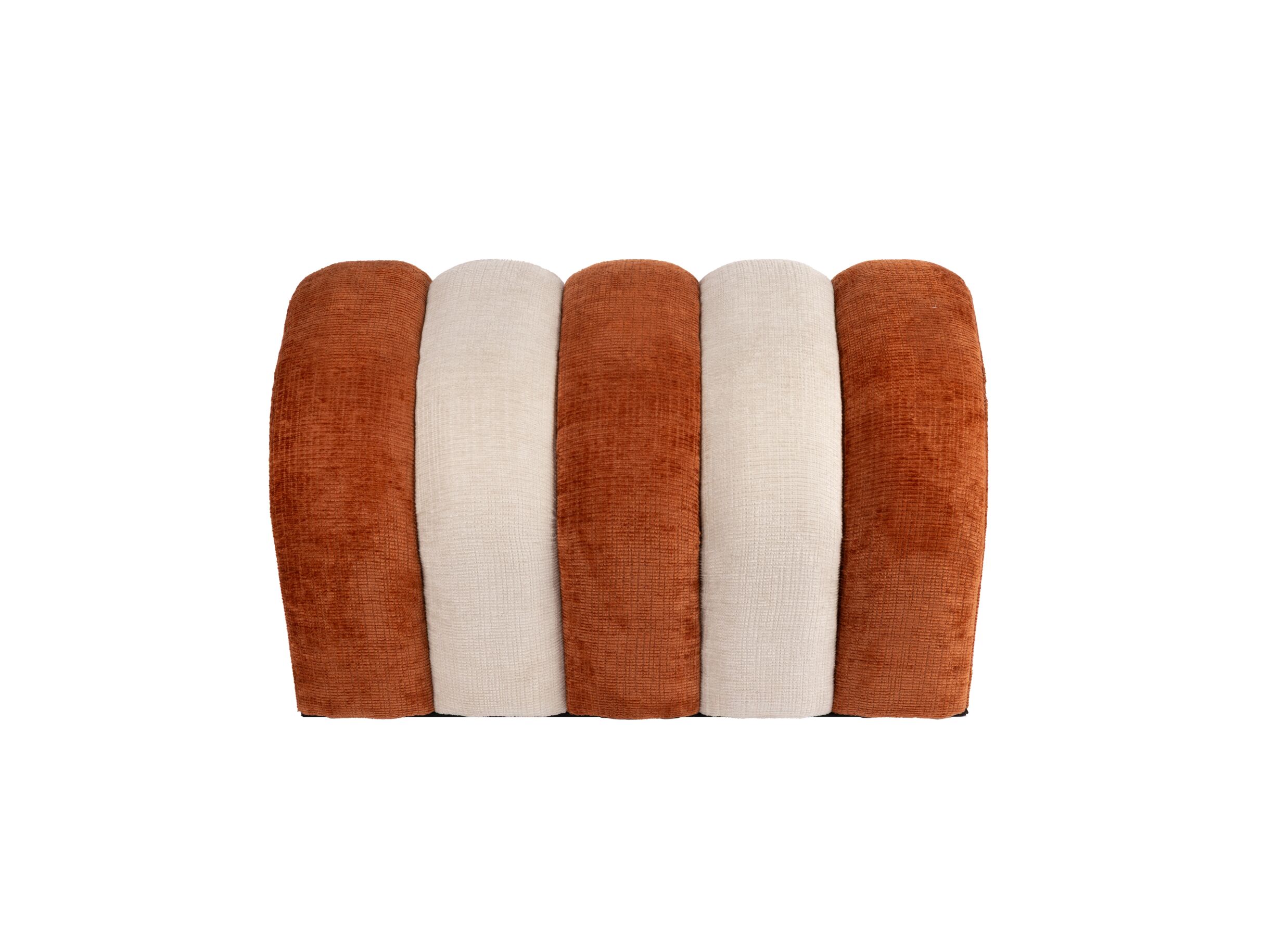 Aperçu - Pouf Brume 77x44x43cm - tissu - burnt orange & soft grey