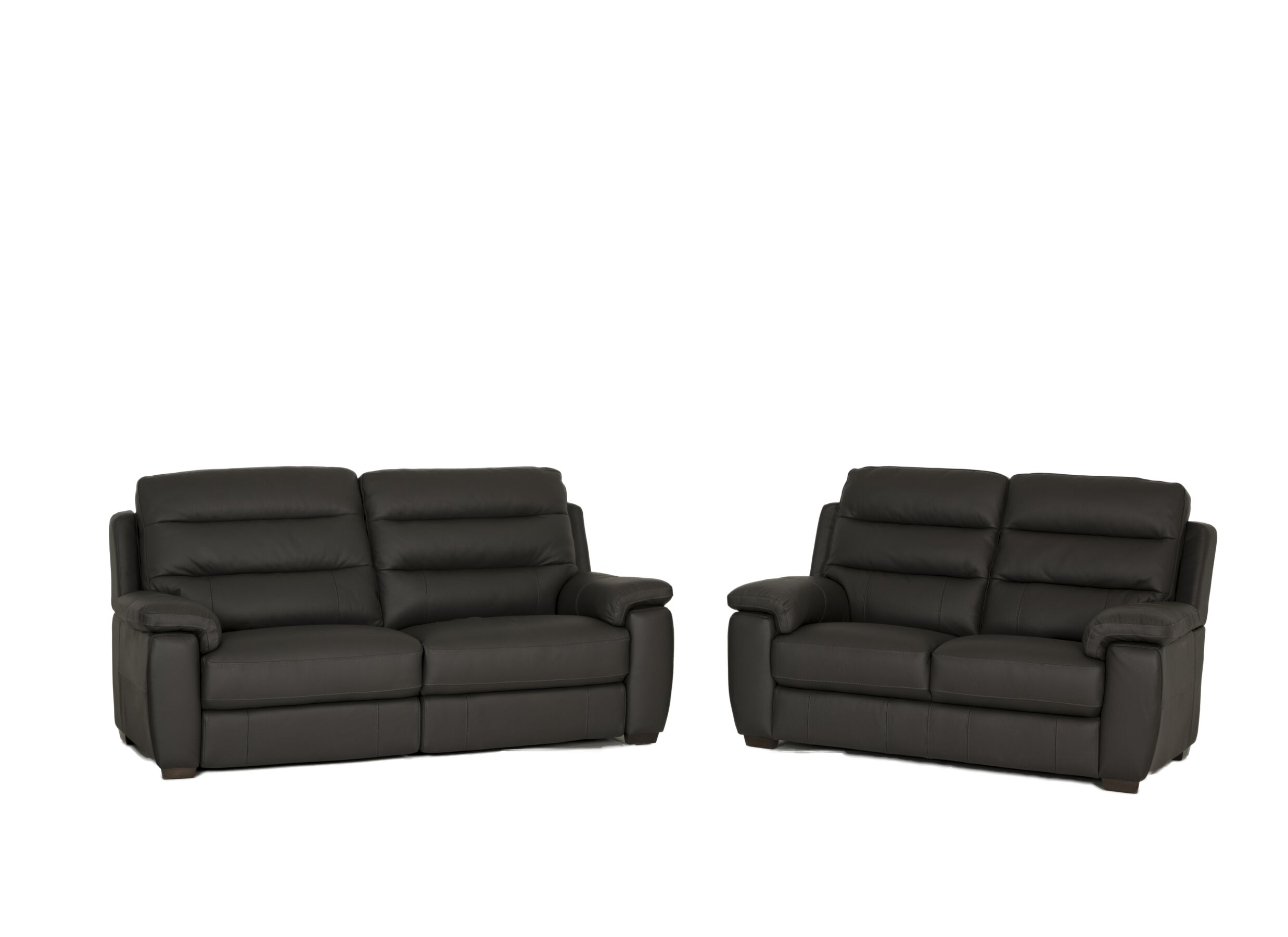 Zetel Folk 2,5+2-zit - leder - antraciet