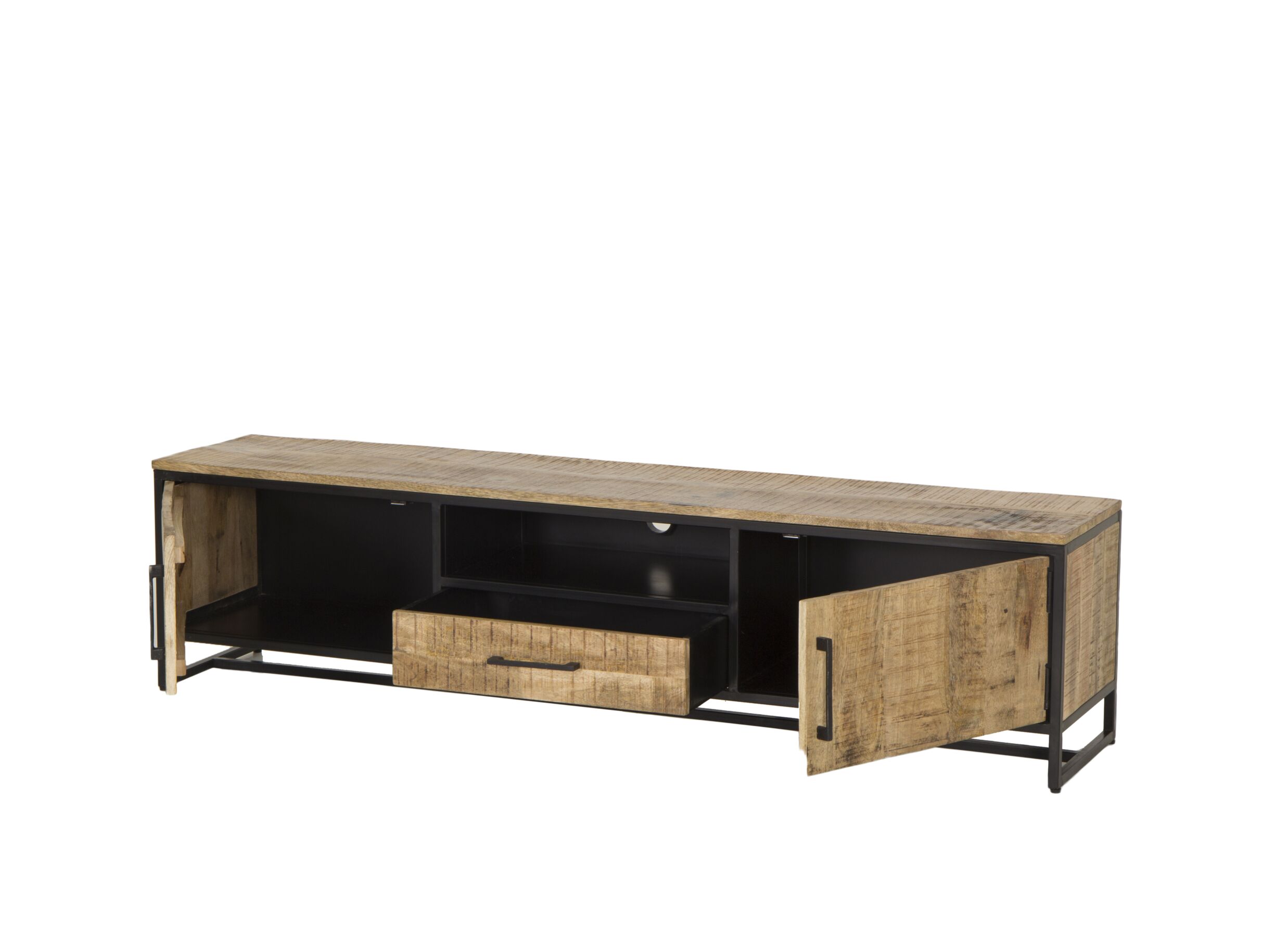 Meuble TV Woodcraft 190cm - manguier massif - brun
