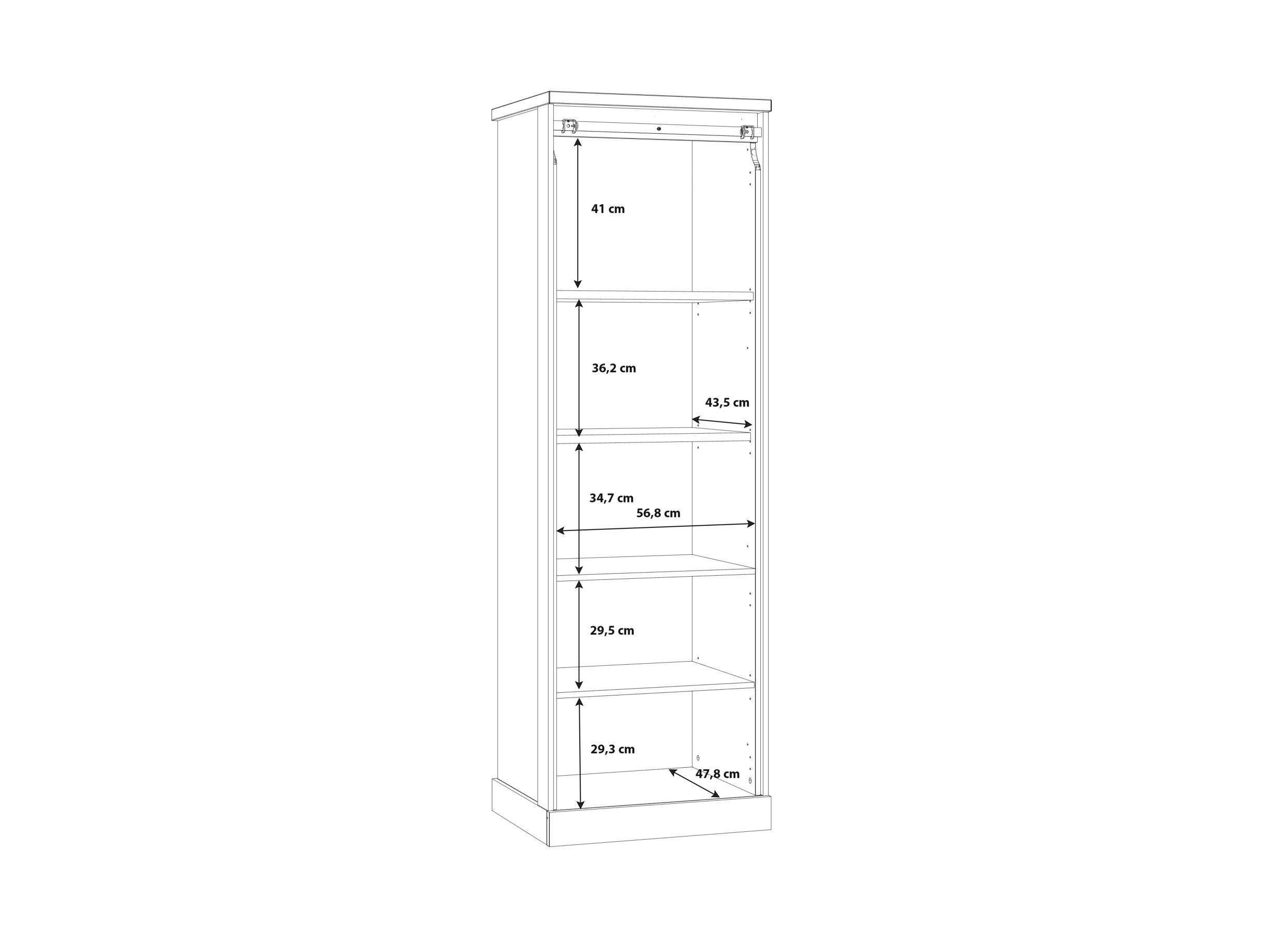 Vitrinekast Kaszimiro 63cm - decor - waterford eik /zwart