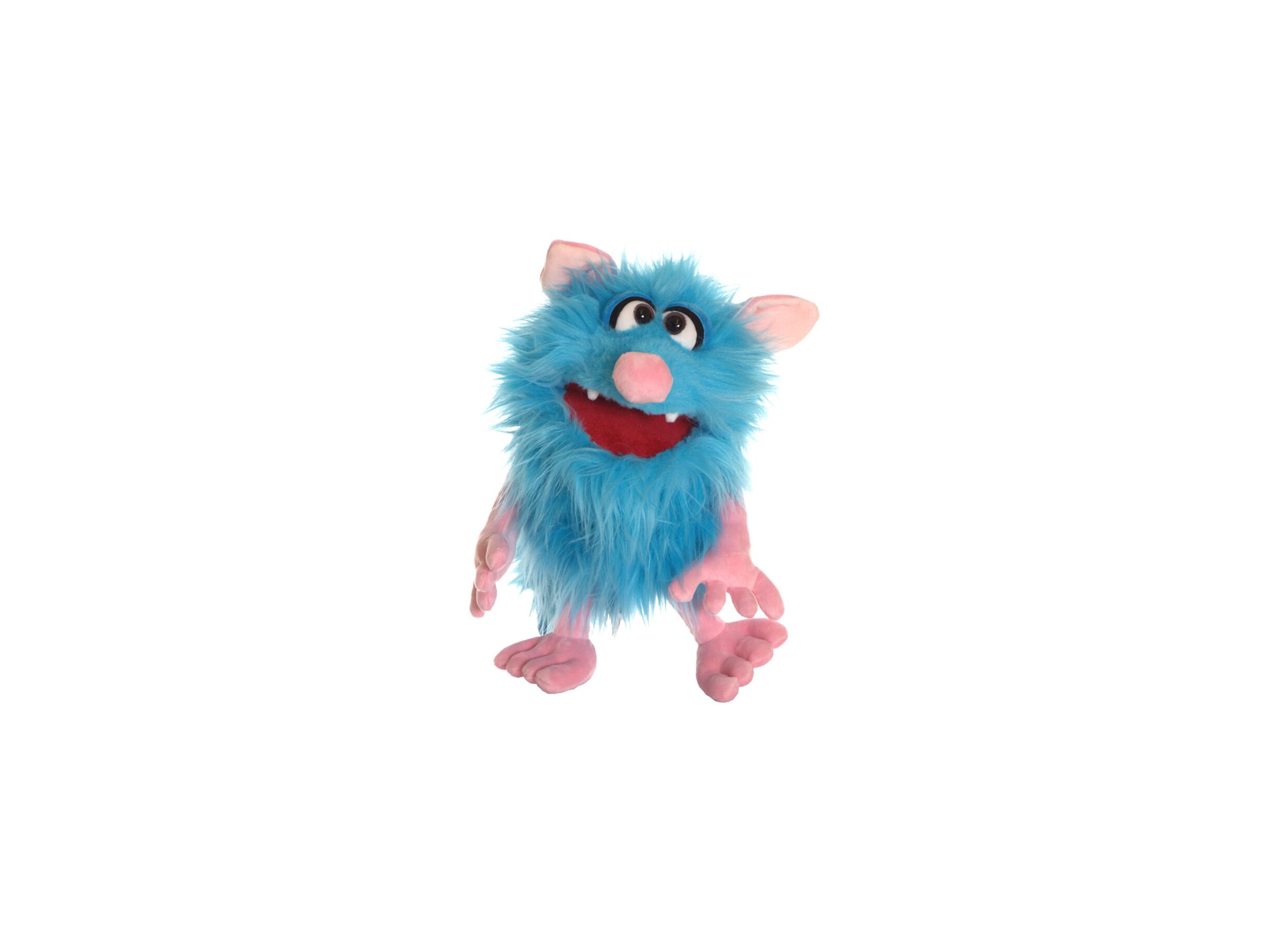 Handpop Monster to go Schorsch H35cm - polyester - blauw/roze - Marionnette à main Monster to go Schorsch H35cm - polyester - bleu/rose