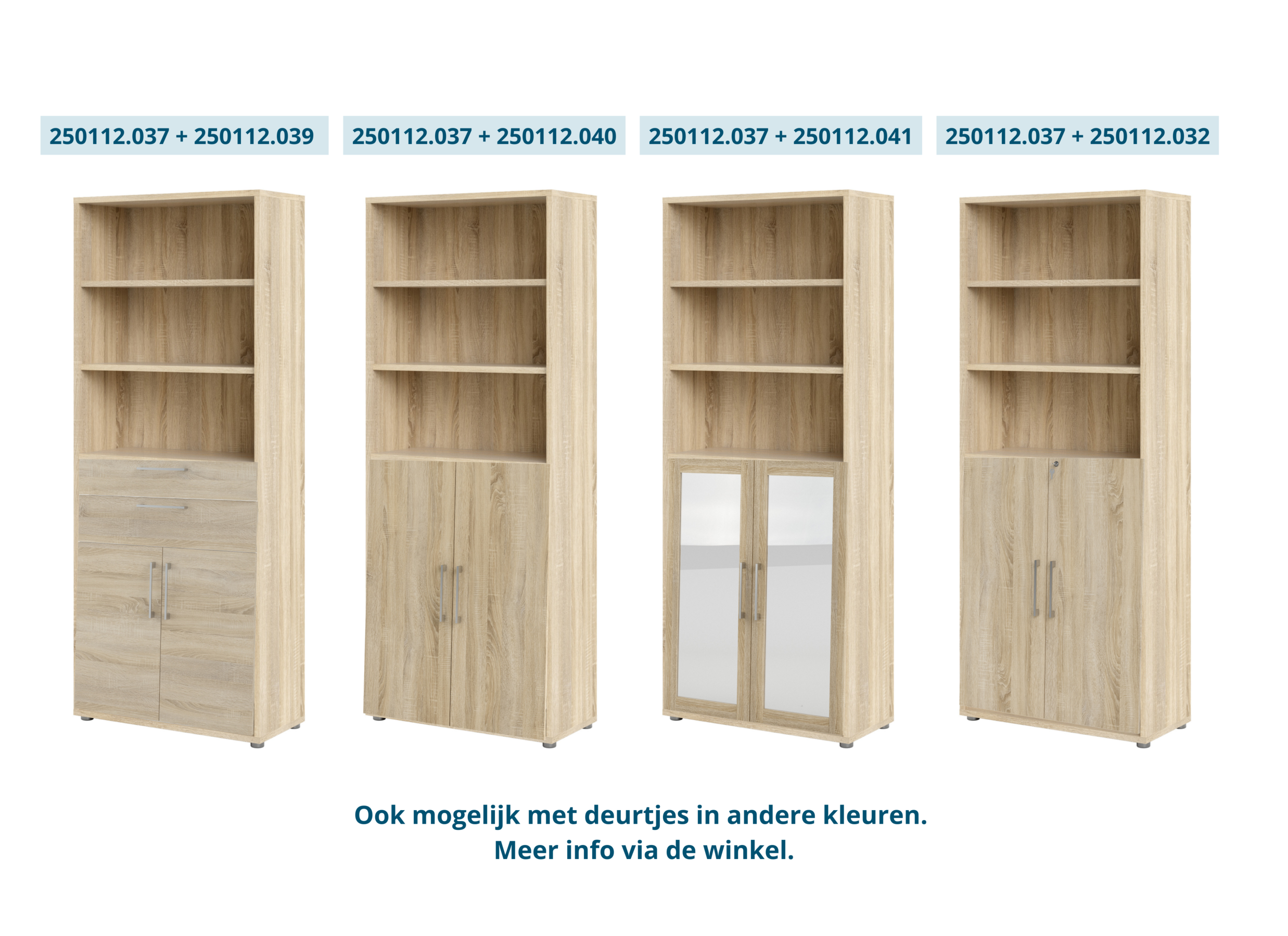 Opstelling - Boekenrek Prima 89x40x222cm - decor - eik